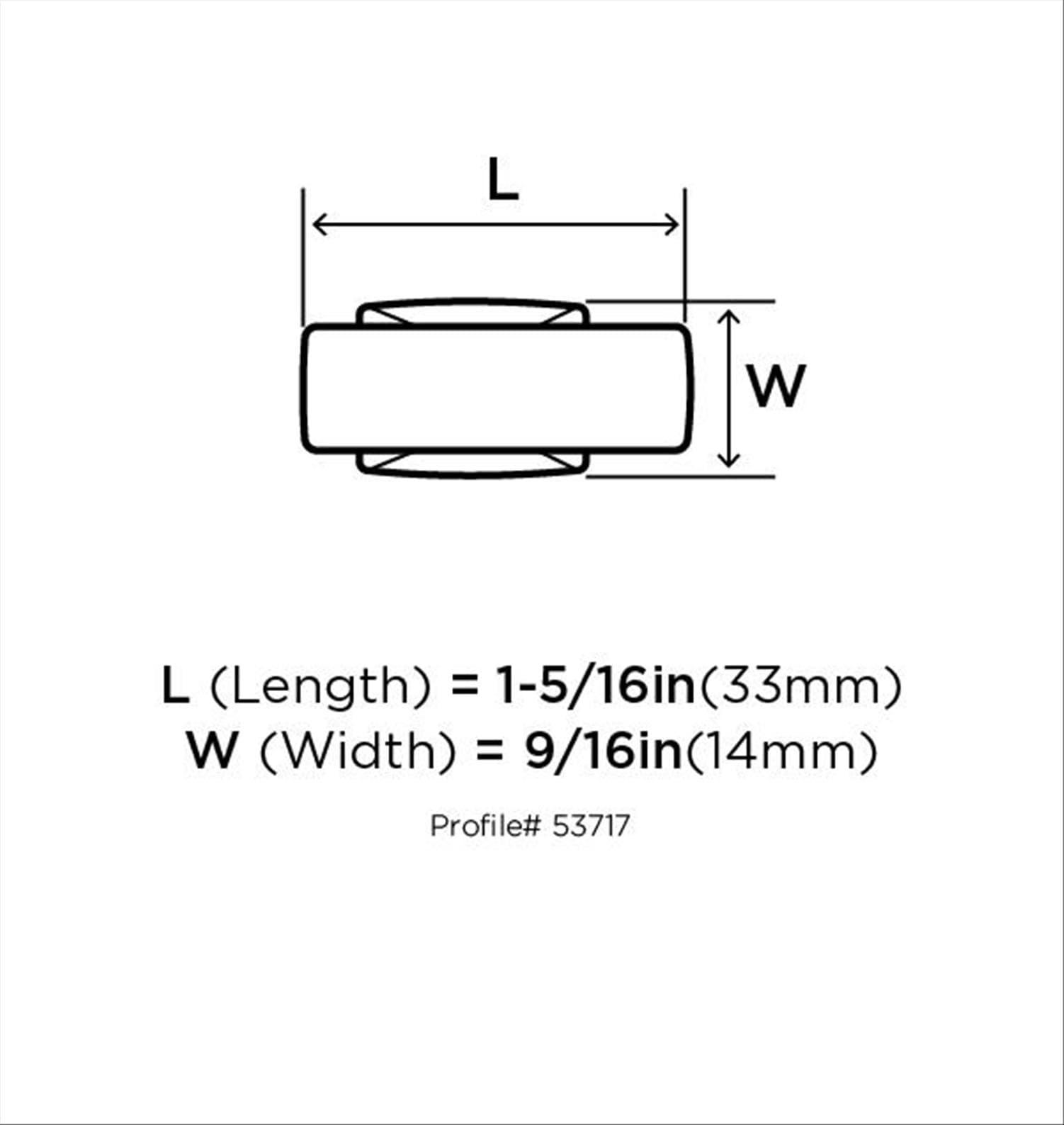 Amerock Westerly 1-5/16 inch (33mm) Length Satin Nickel Cabinet Knob