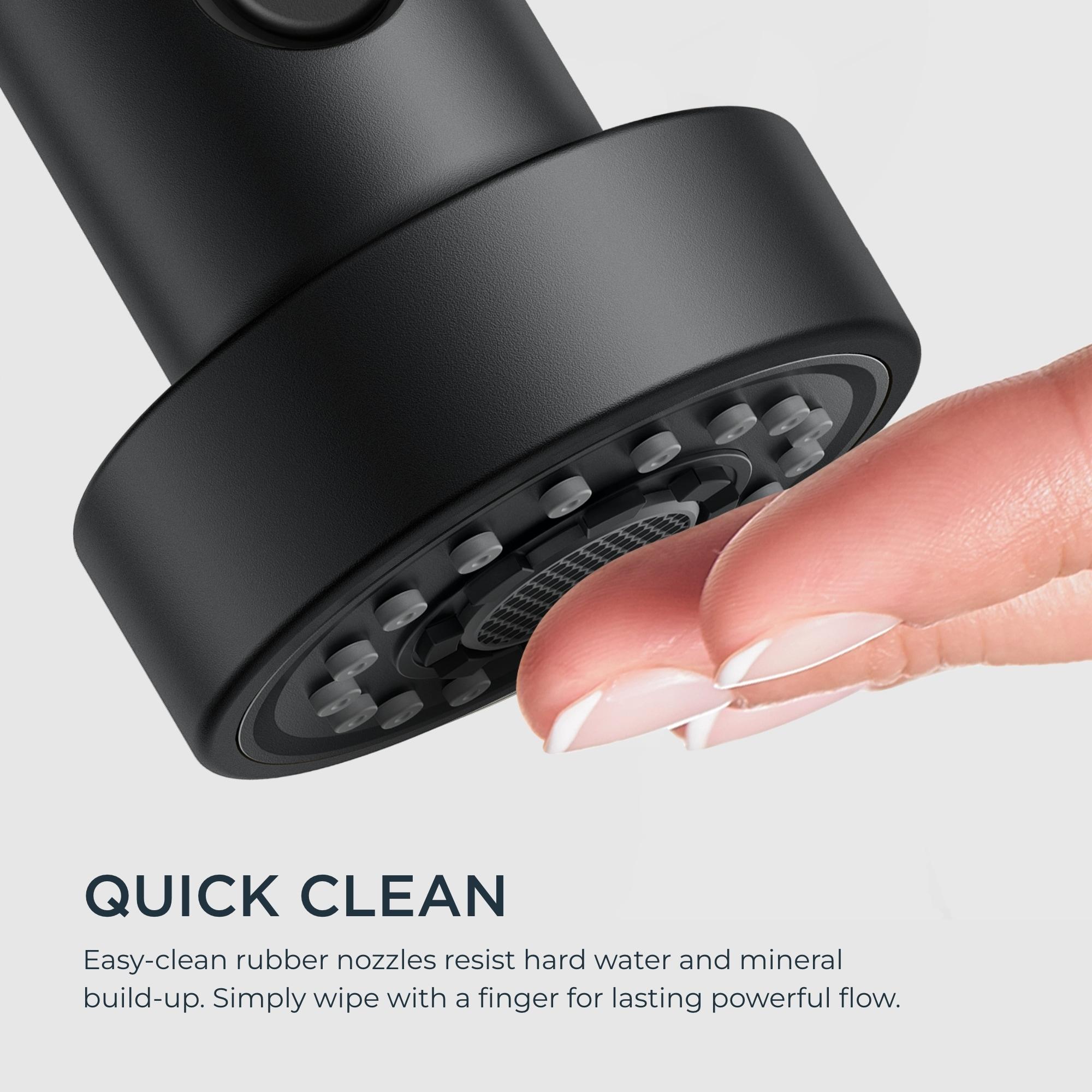 Single Handle Kitchen Faucet with Pull Down Function Sprayer Kitchen Sink Faucet with Deck Plate in Matte Black