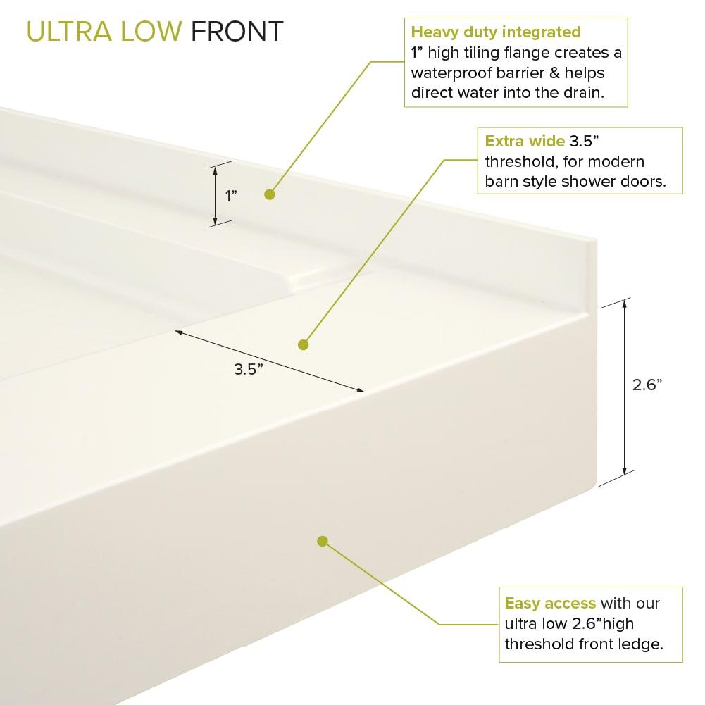 60'' W 32'' D Rectangular Single Shower Base