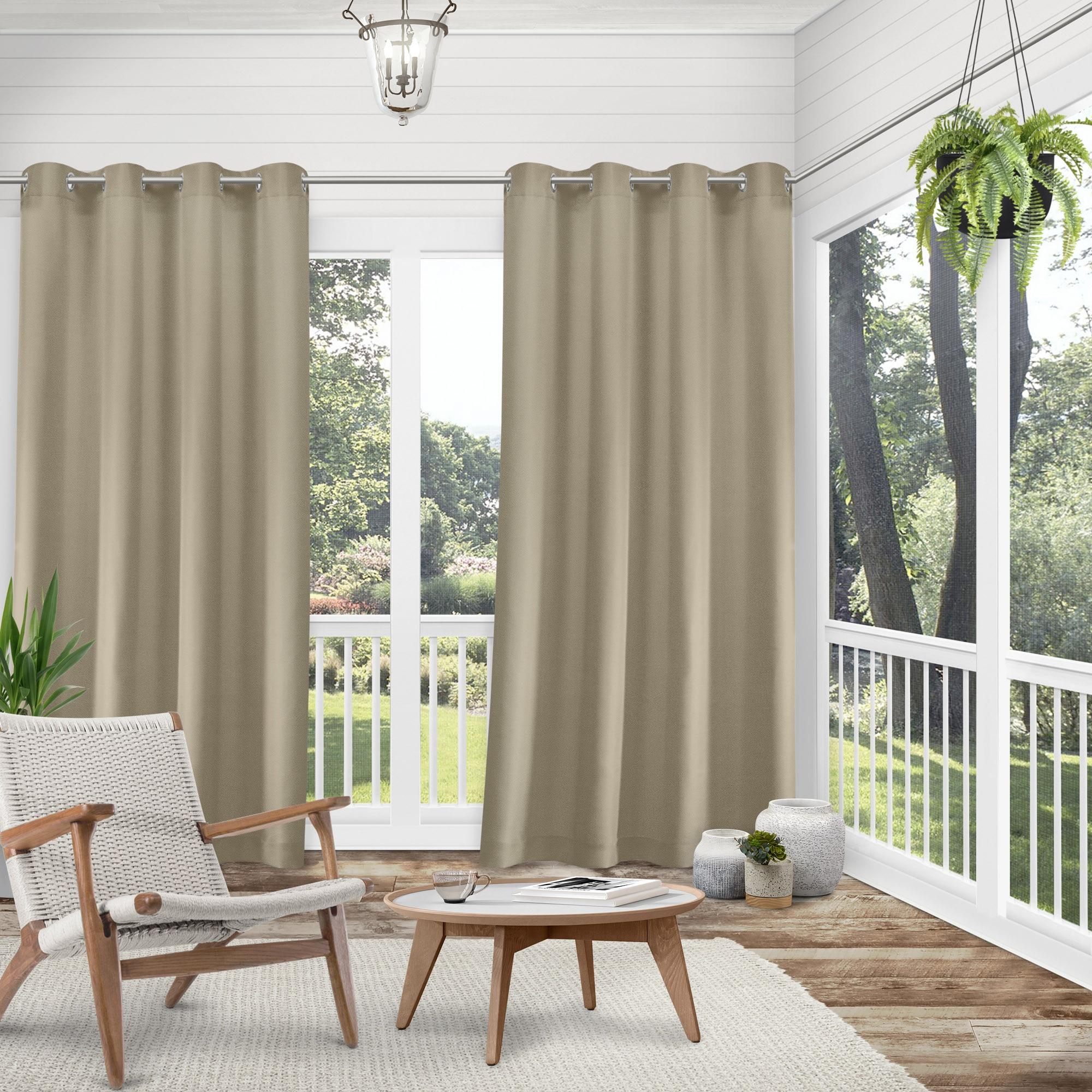Cabana Solid Heavyweight Indoor Outdoor Curtains