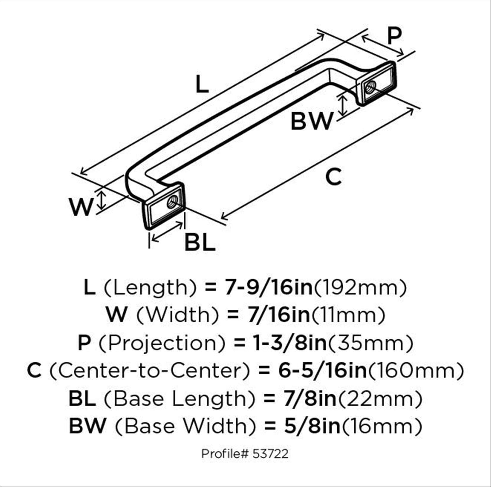 Amerock Westerly 6-5/16 inch (160mm) Center-to-Center Graphite Cabinet Pull