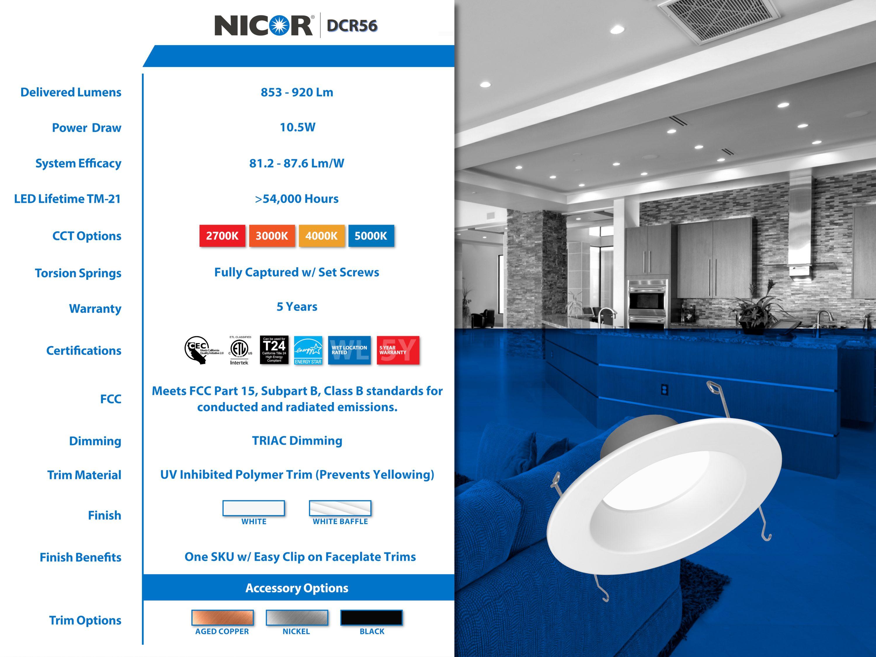 6'' Dimmable IC Rated LED Retrofit Recessed Lighting Kit