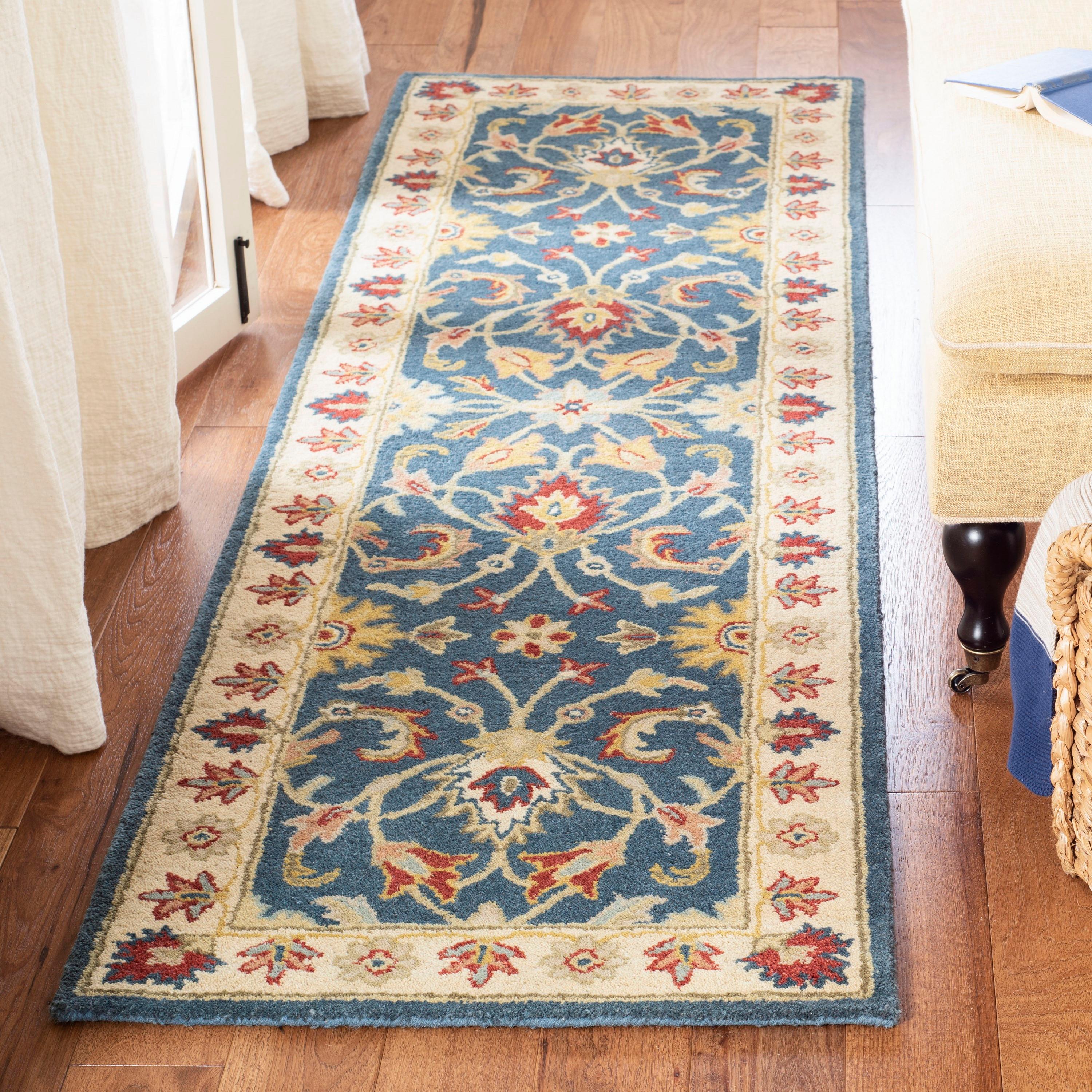 Antiquity AT15 Hand Tufted Indoor Runner Rug - Blue/Beige - 2'3"x12' - Safavieh