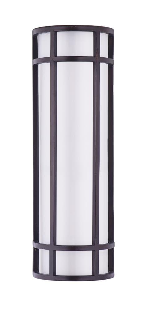 Bronze and White LED Outdoor Wall Sconce with Acrylic Shade