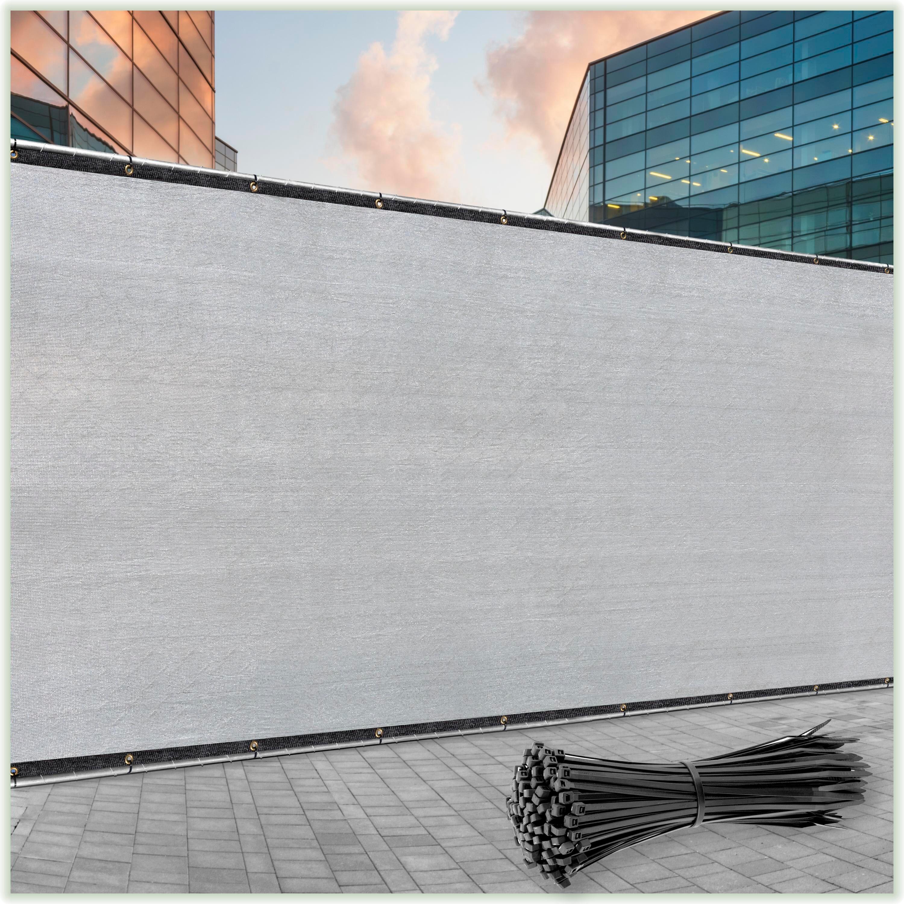 Colour Tree 50' x 8' Grey Polyethylene Outdoor Panel Privacy Screen