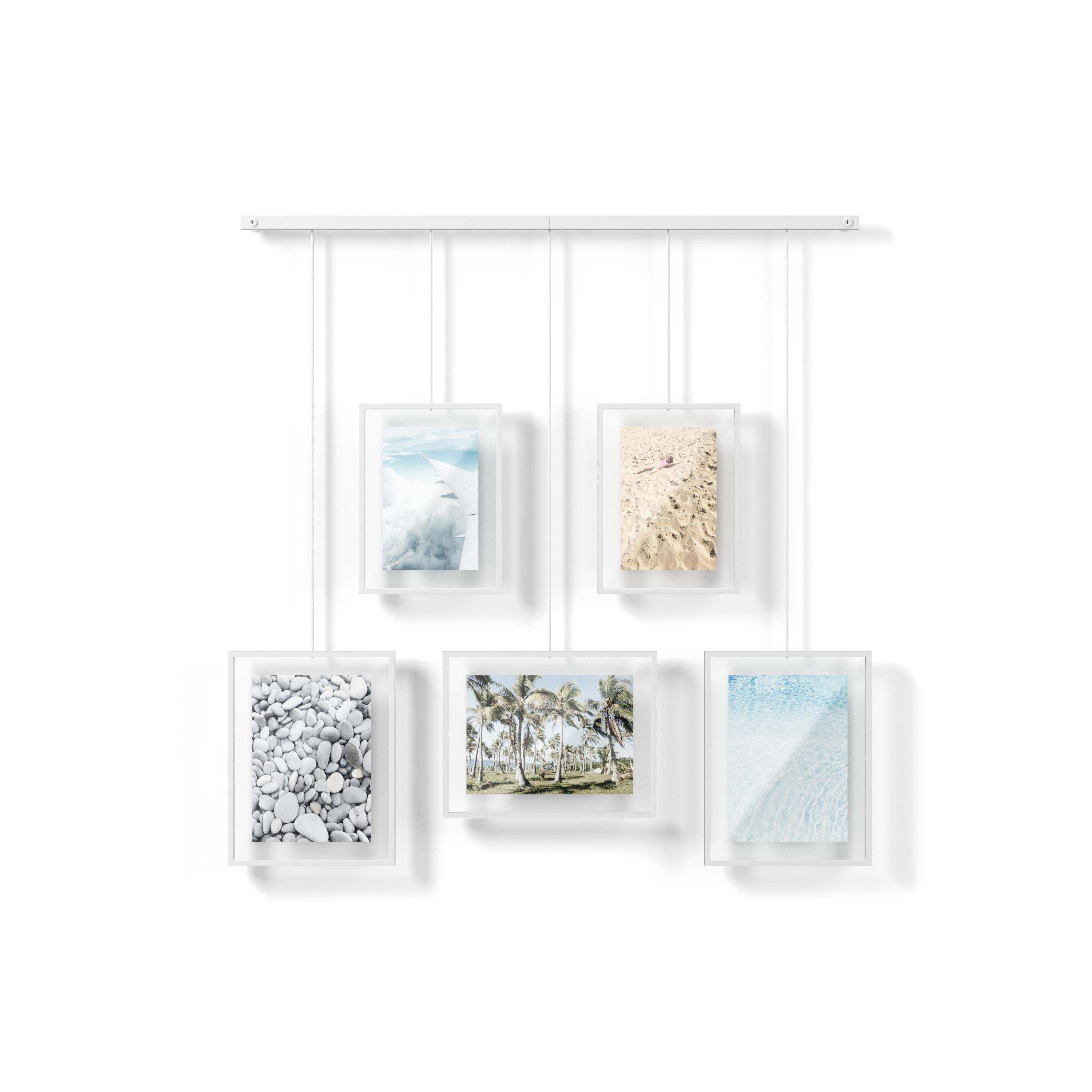 Umbra 27.38" x 26" Exhibit Gallery Multiple Images Display Frame White: Modern Wall-Mounted Steel, Holds 5 Photos