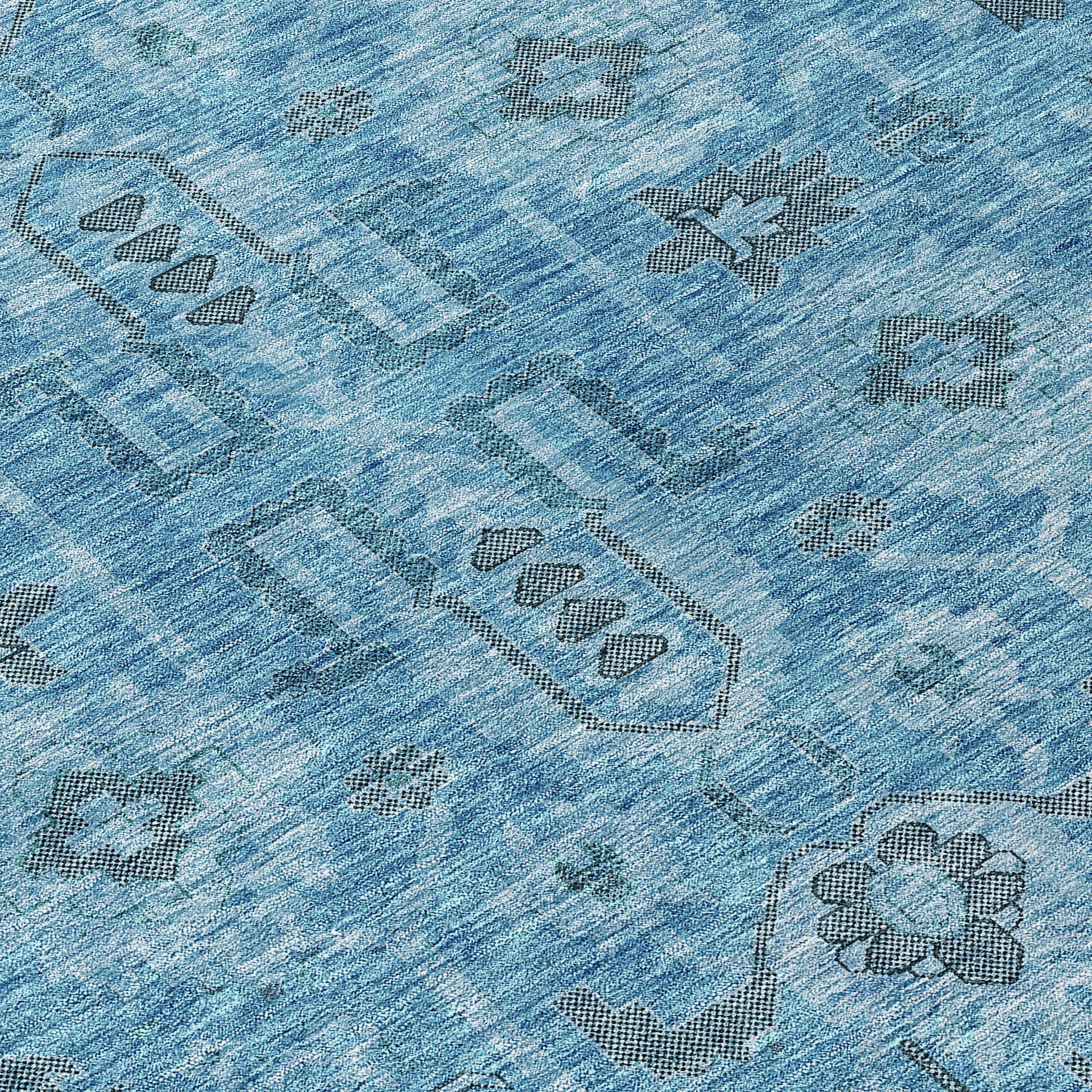 Addison Rugs Chantille Indoor/Outdoor Traditional Oriental Blue Washable Rectangle Rug, 2'6" x 3'10"