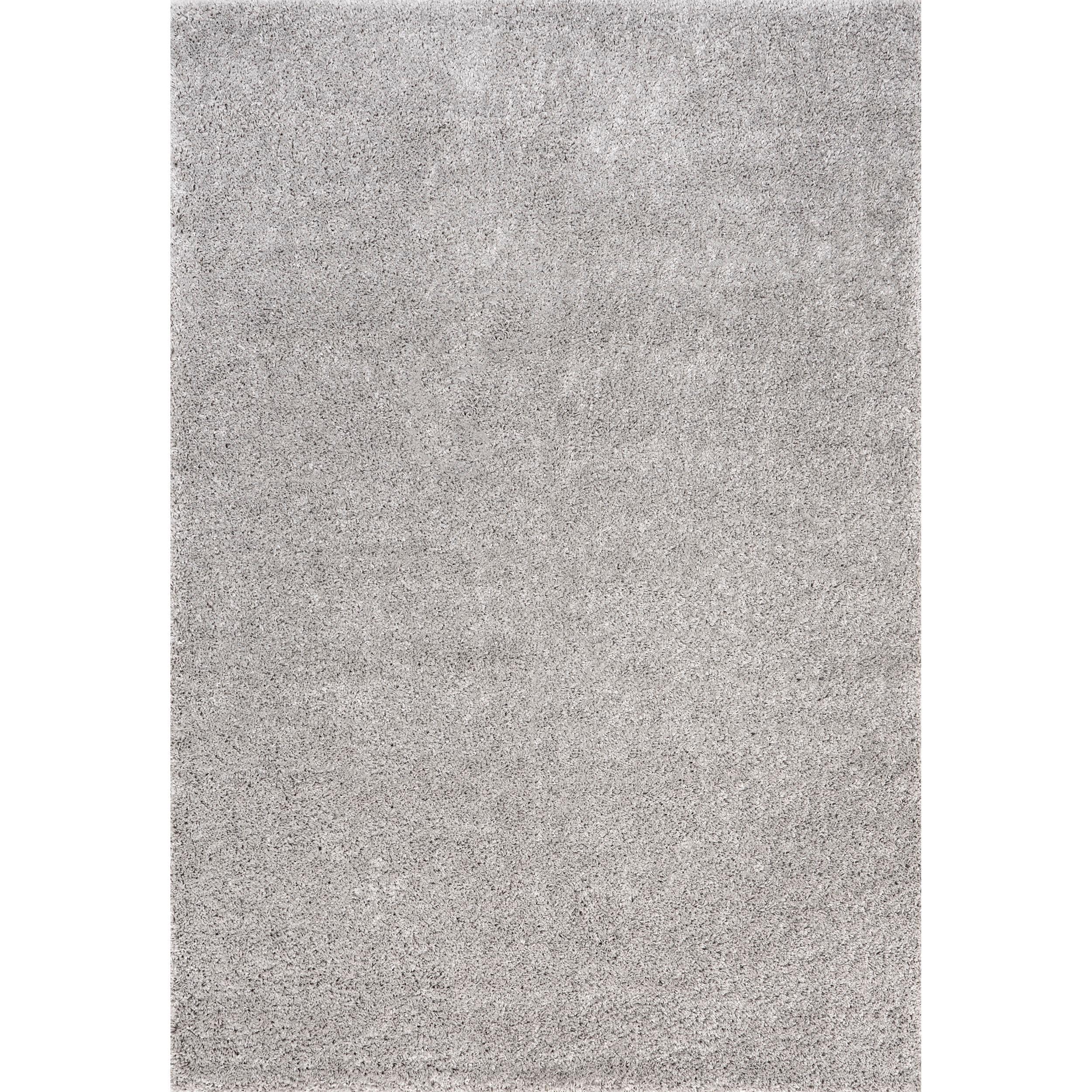 Luxurious Silver Shag Rectangular Area Rug - Synthetic, Easy Care