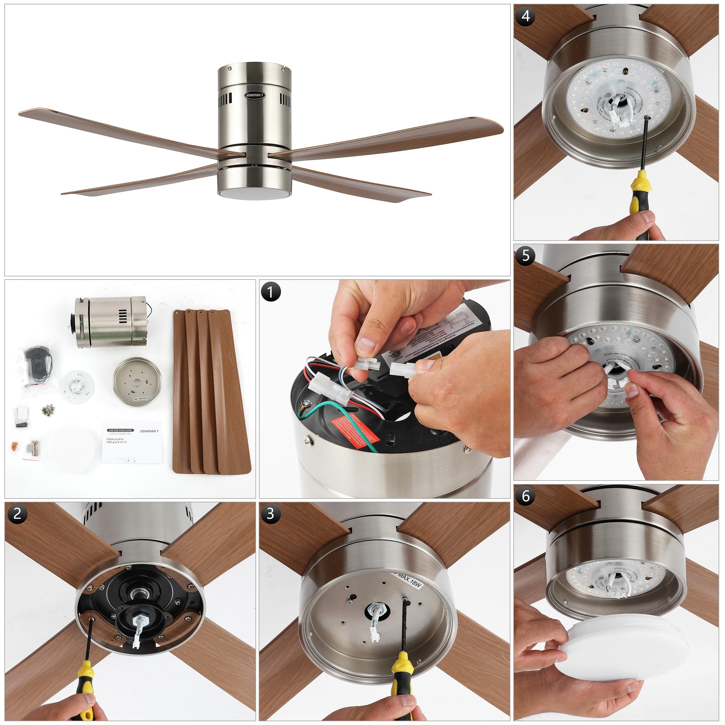 Jonathan Y Theo 52'' Ceiling Fan with LED Lights