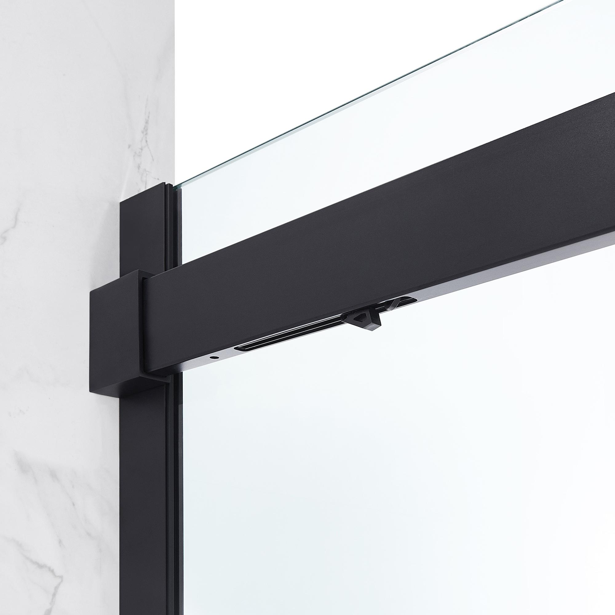 OVE Decors Bel Soft Close Black 72-in x 78.75-in Frameless Sliding Soft Close Shower Door