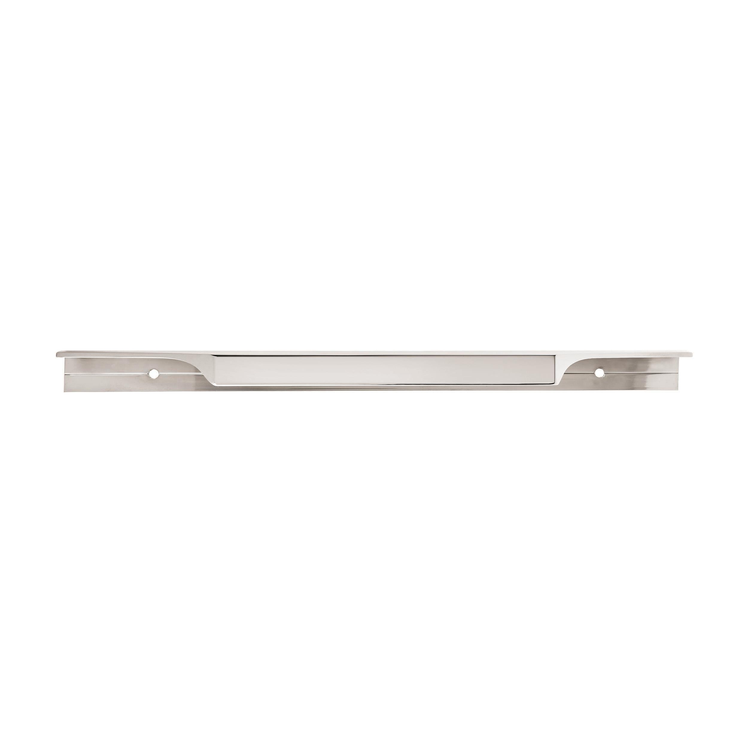 Polished Chrome Modern Cabinet Edge Pull with Mounting Hardware