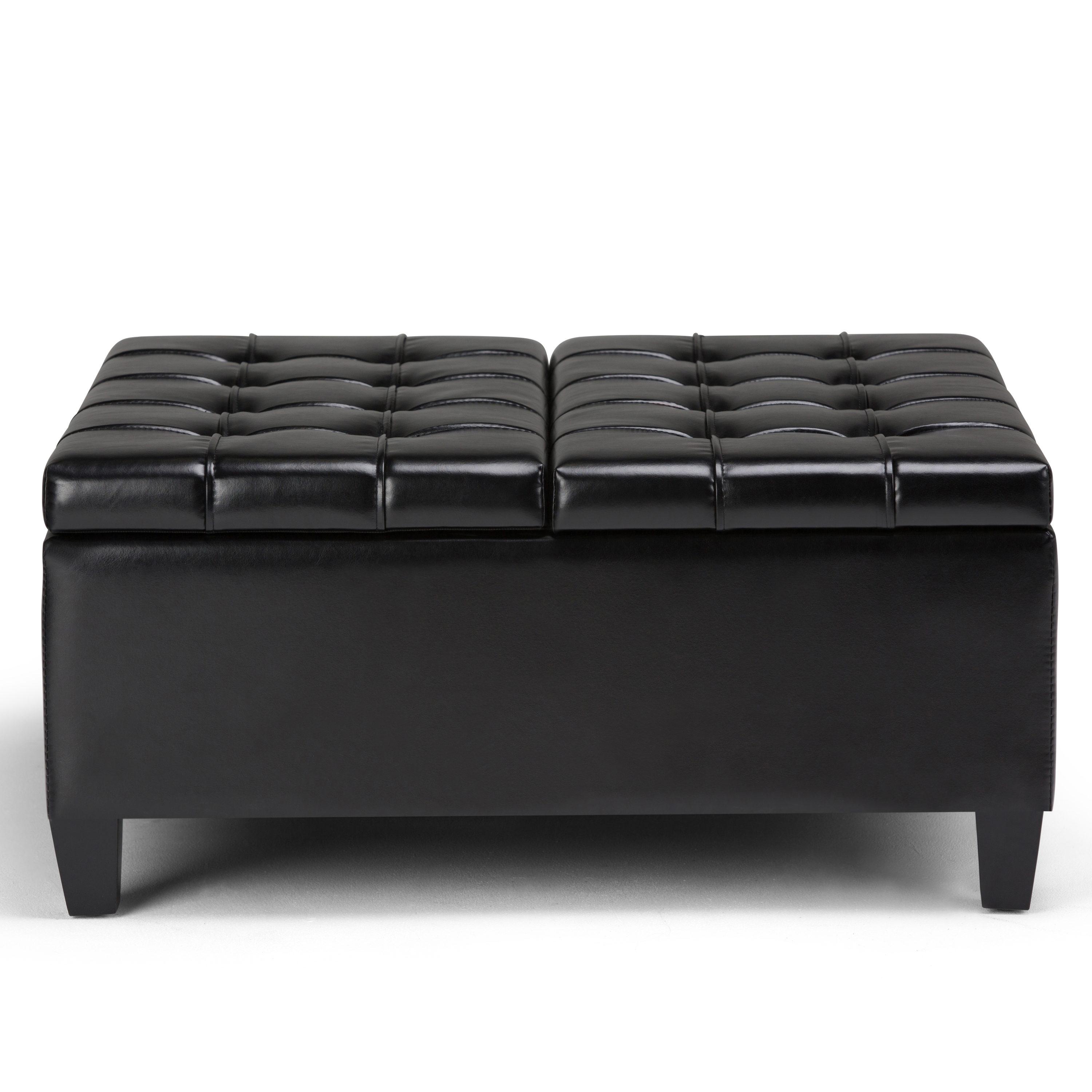 Simpli Home Harrison Coffee Table Storage Ottoman