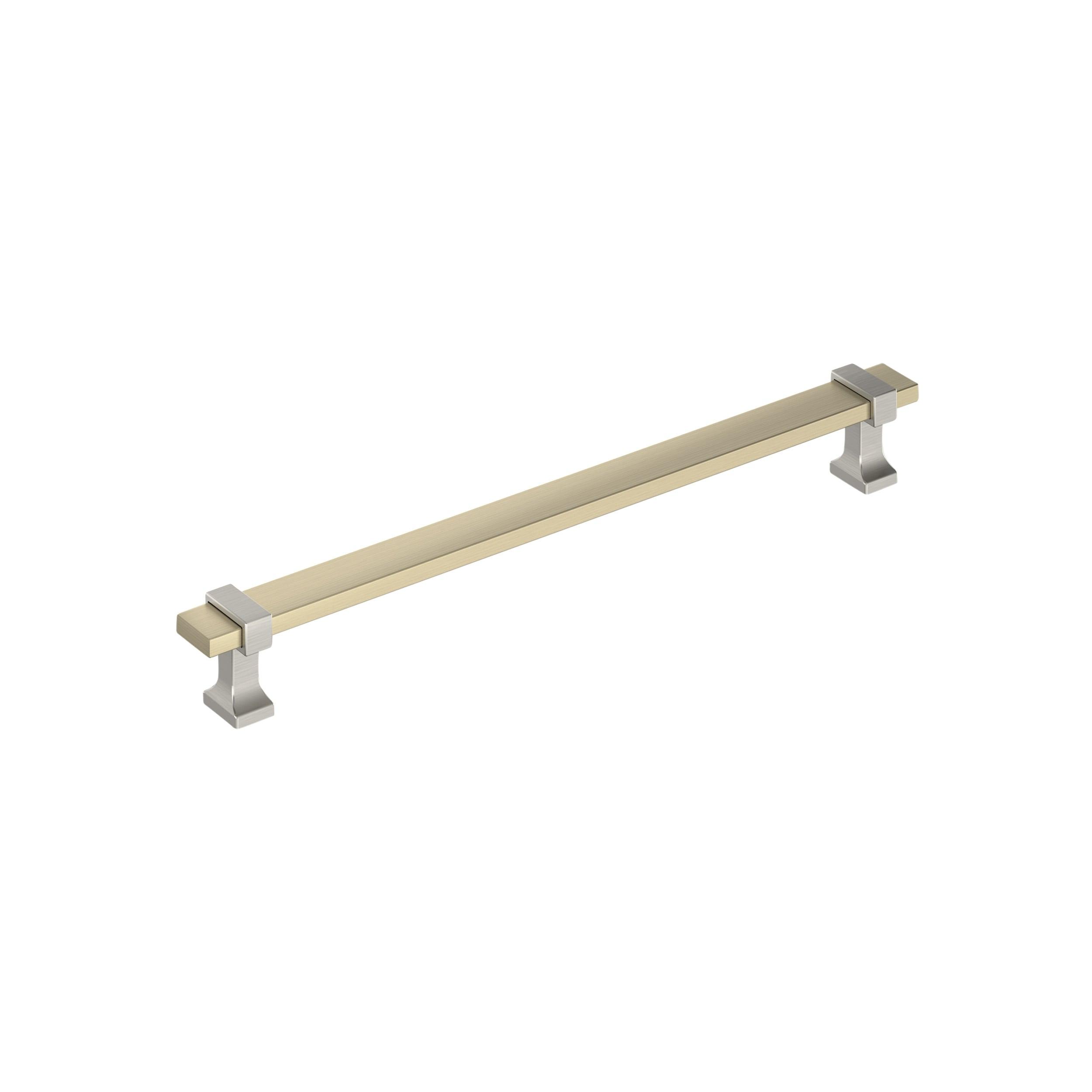 Amerock Overton 8-13/16 inch (224mm) Center-to-Center Golden Champagne/Satin Nickel Cabinet Pull