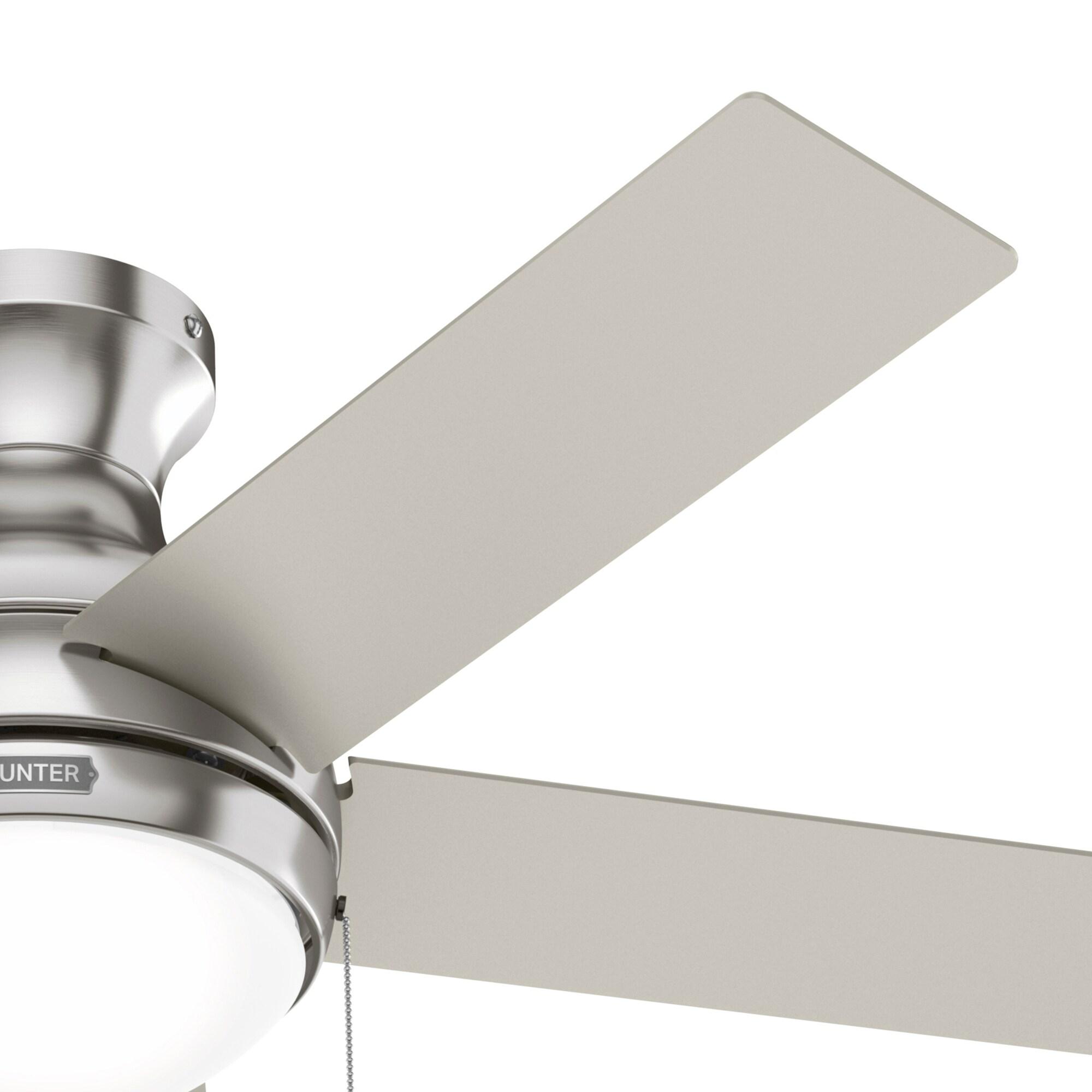 44" Aren 5 - Blade Flush Mount Ceiling Fan with Pull Chain and Light Kit Included