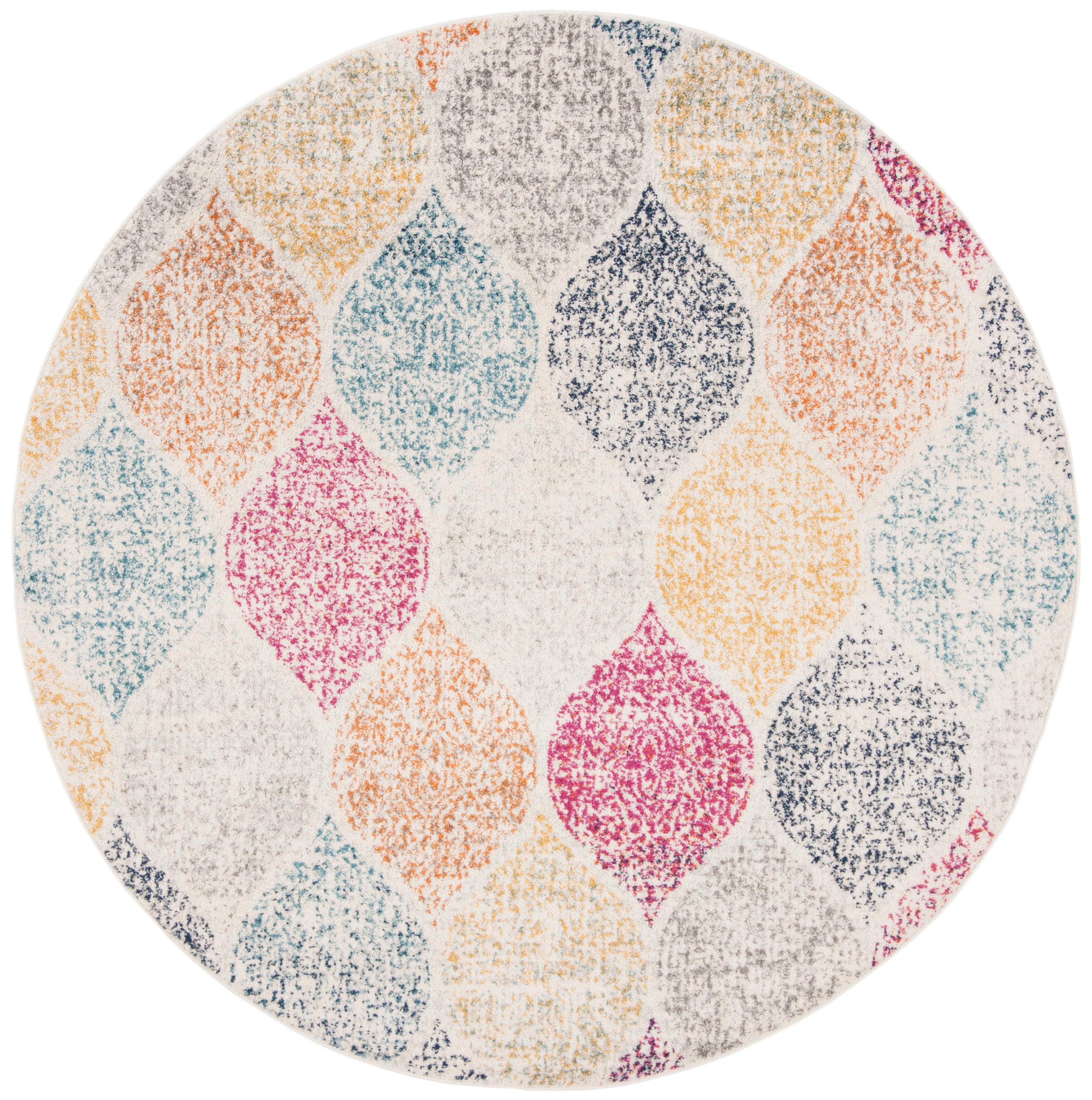 Madison MAD604 Power Loomed Area Rug - Creme/Yellow - 6'7" round - Safavieh.