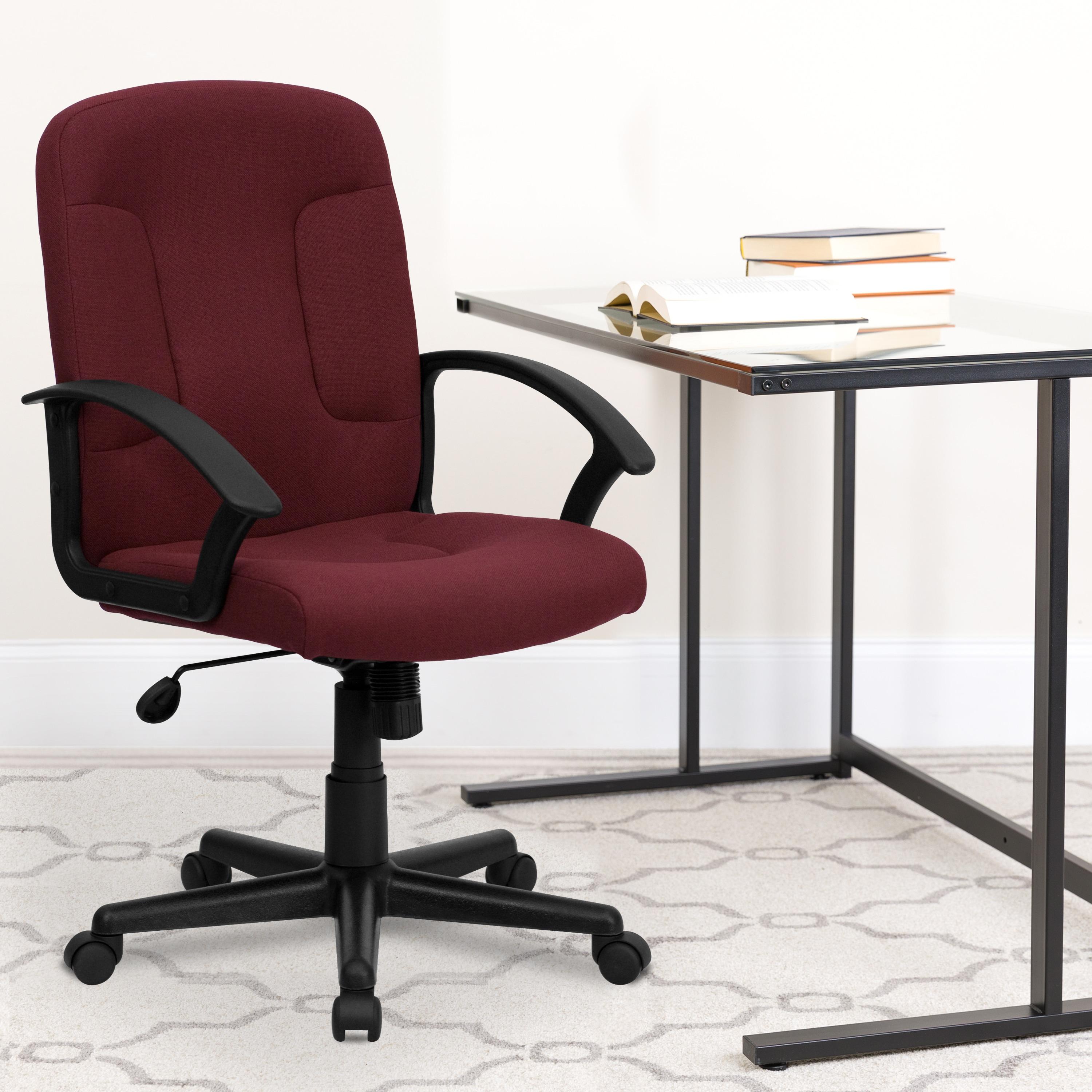 Flash Furniture Mid-Back Fabric Executive Swivel Office Chair with Nylon Arms (Set of 2)