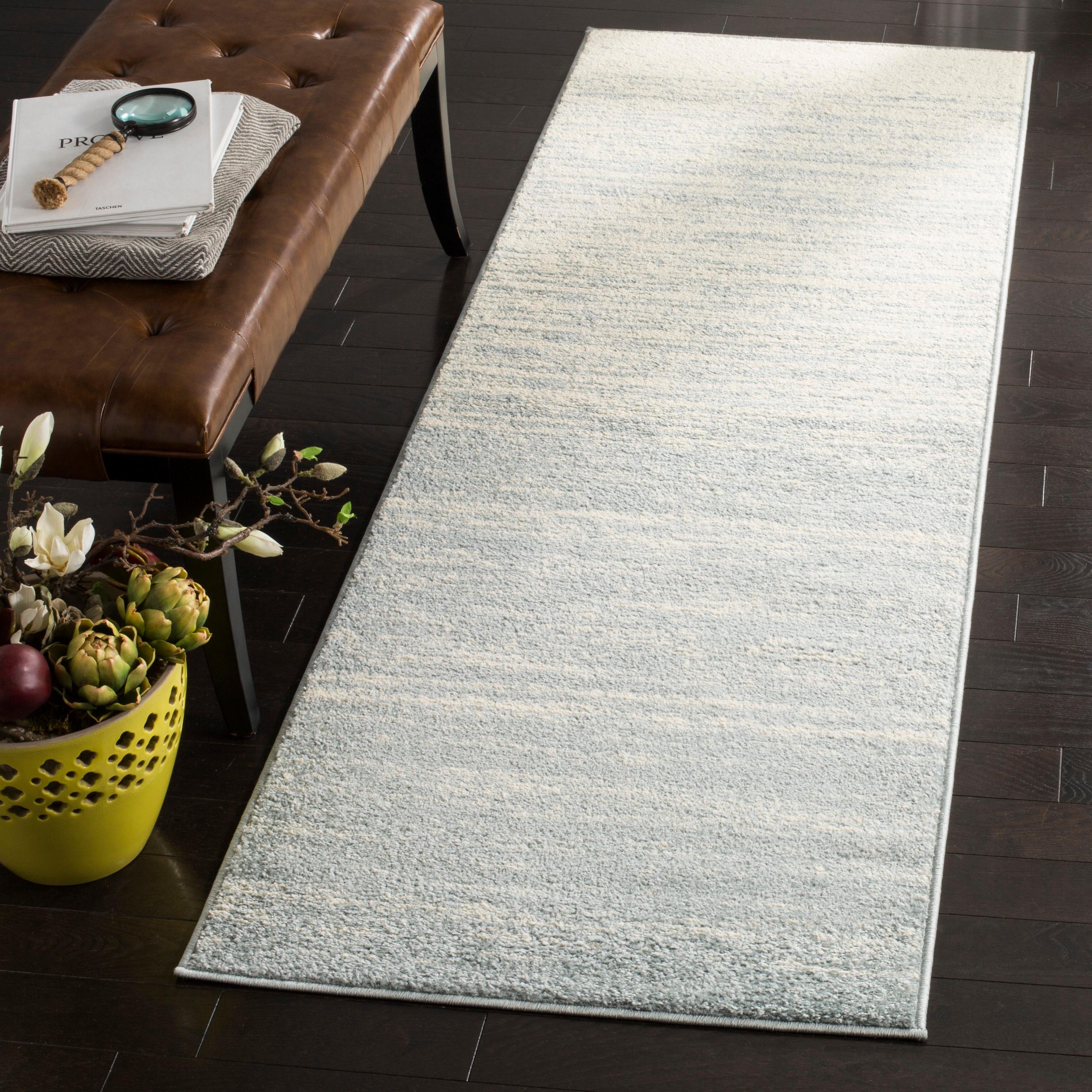 Adirondack ADR113 Machine Made Indoor Runner - Slate/Cream - 2'-6"x10' - Safavieh
