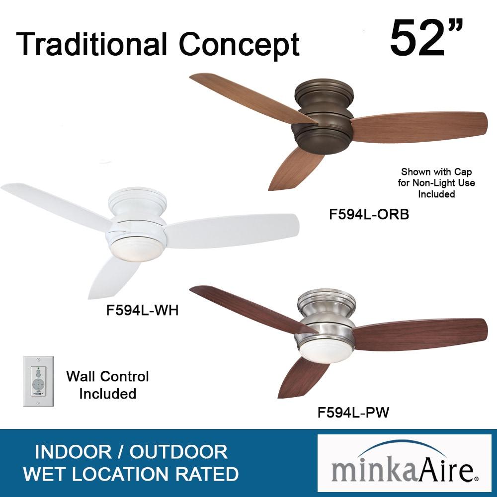 Minka Aire 52" Concept 3 - Blade Outdoor LED Propeller Ceiling Fan with Wall Control and Light Kit Included