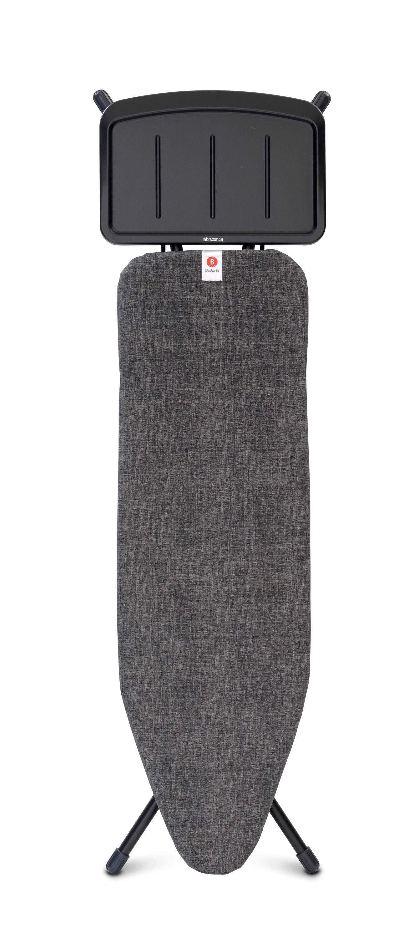 Brabantia Black Freestanding Folding Ironing Board with Metal Steam Unit Holder