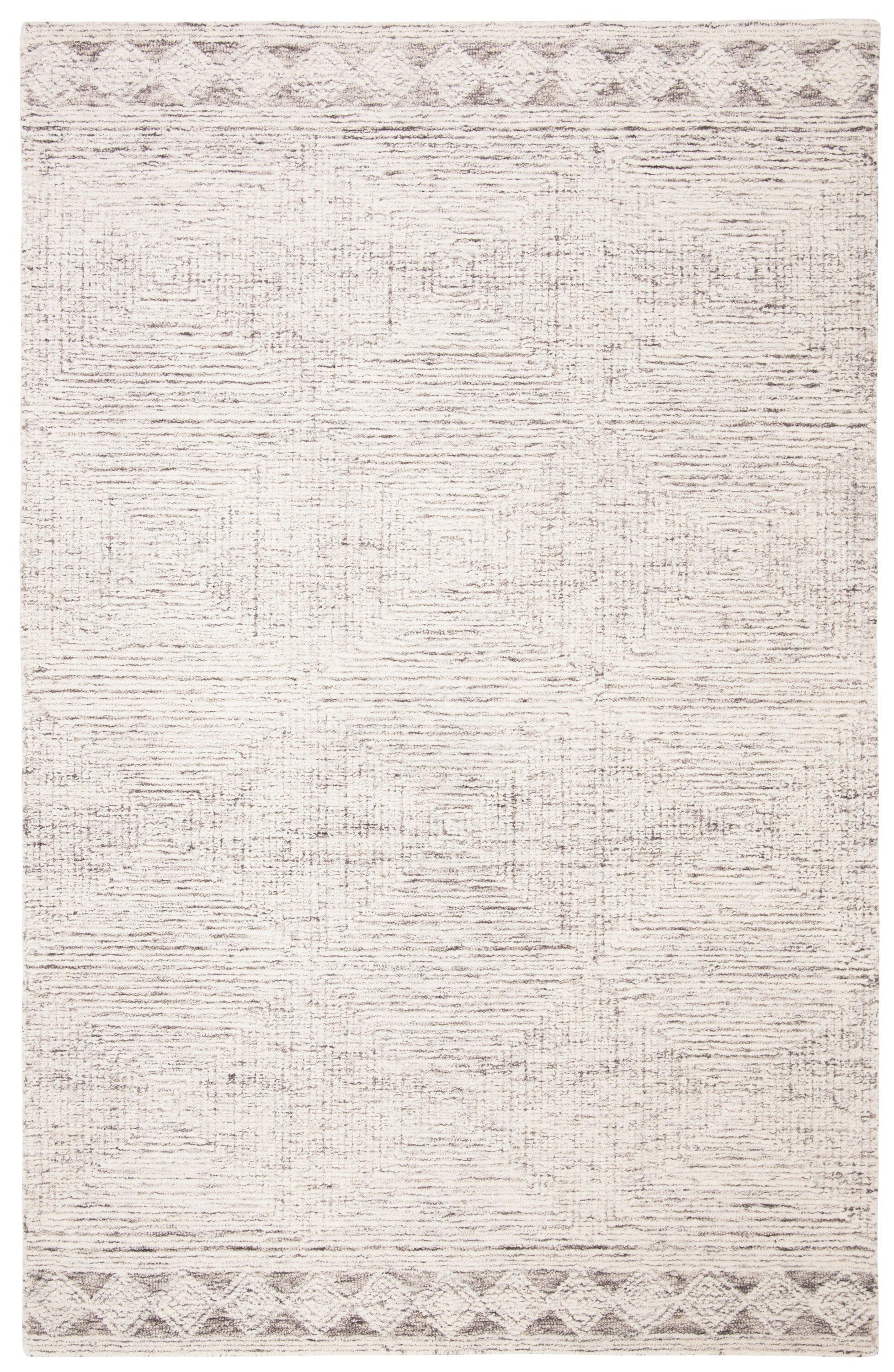 Abstract ABT349 Hand Tufted Area Rug - Ivory/Grey - 5' X 8' - Safavieh.