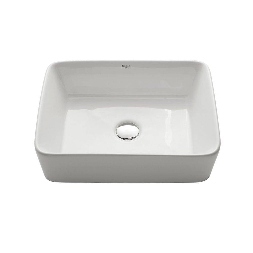 Kraus KCV-121 Thin ceramics Rectangular Vessel Bathroom Sink