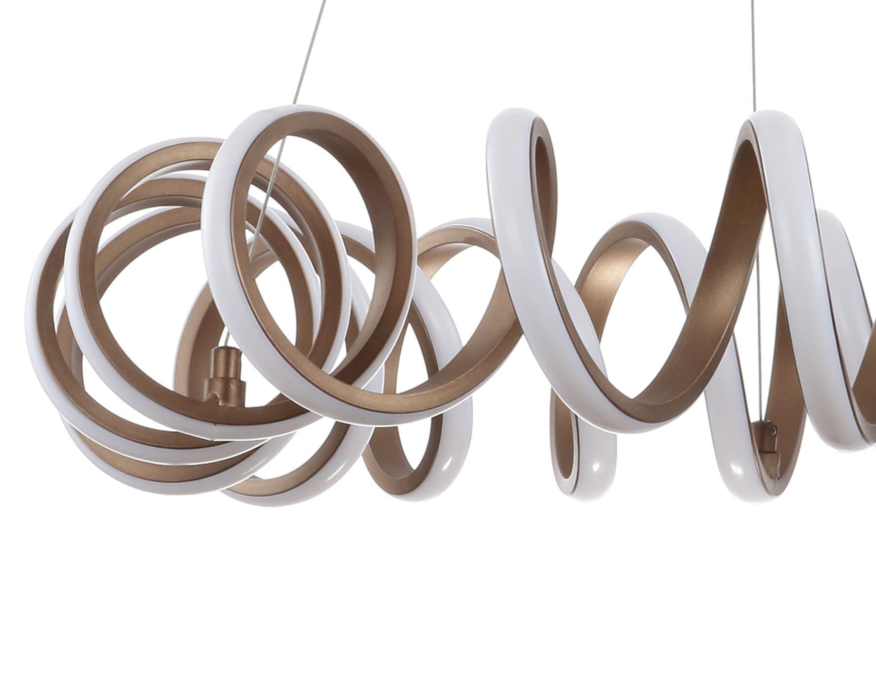 Cursive 24" Adjustable Spiral Integrated LED Metal Chandelier Ceiling Light, Coffee
