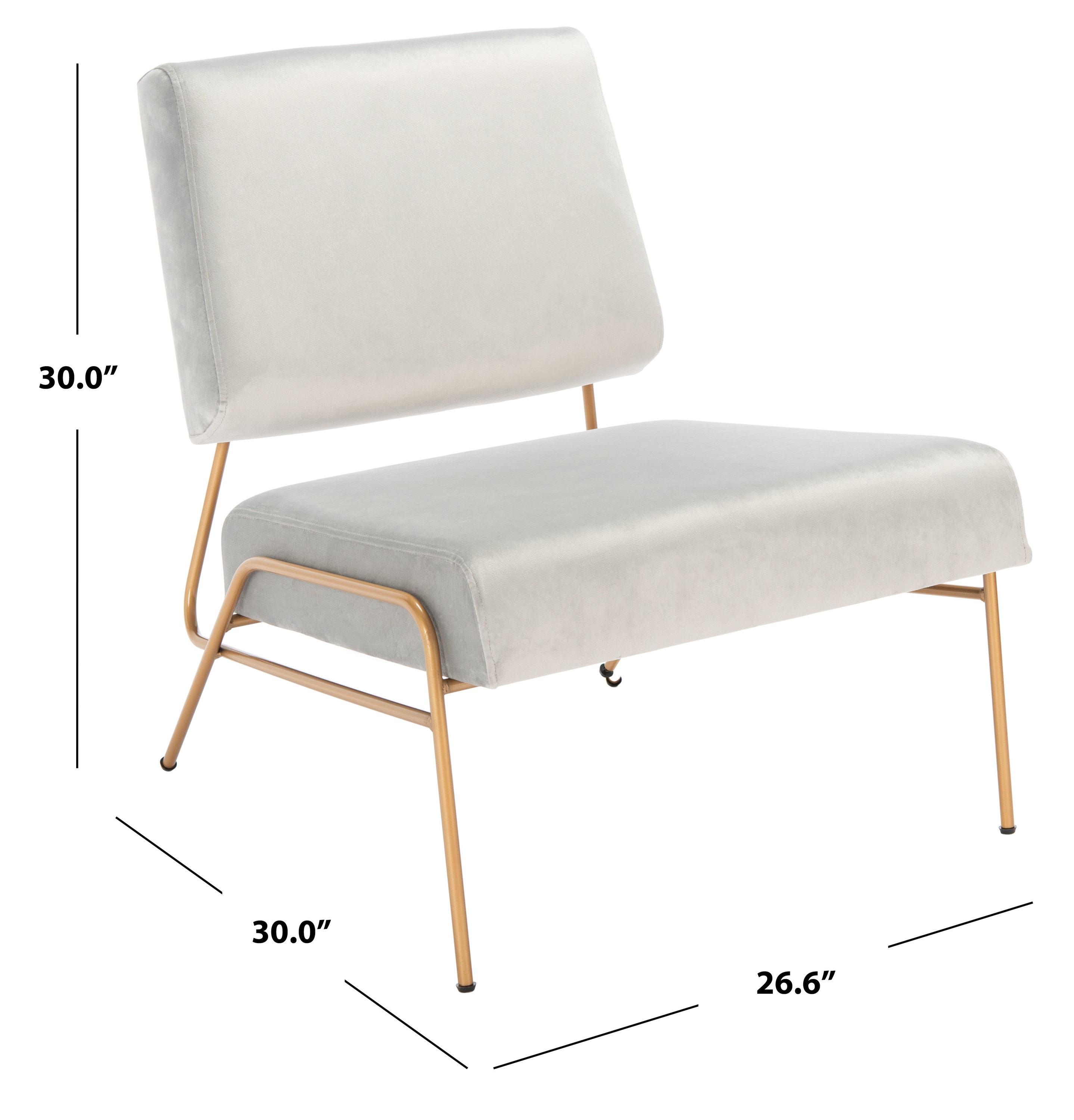 Romilly Velvet Accent Chair - ACH6203 - Grey/Gold - Safavieh