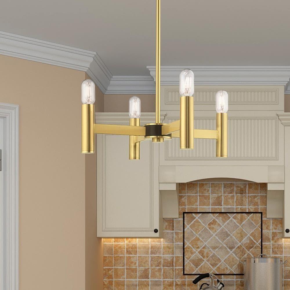 Livex Lighting Copenhagen 4 - Light Chandelier in  Satin Brass