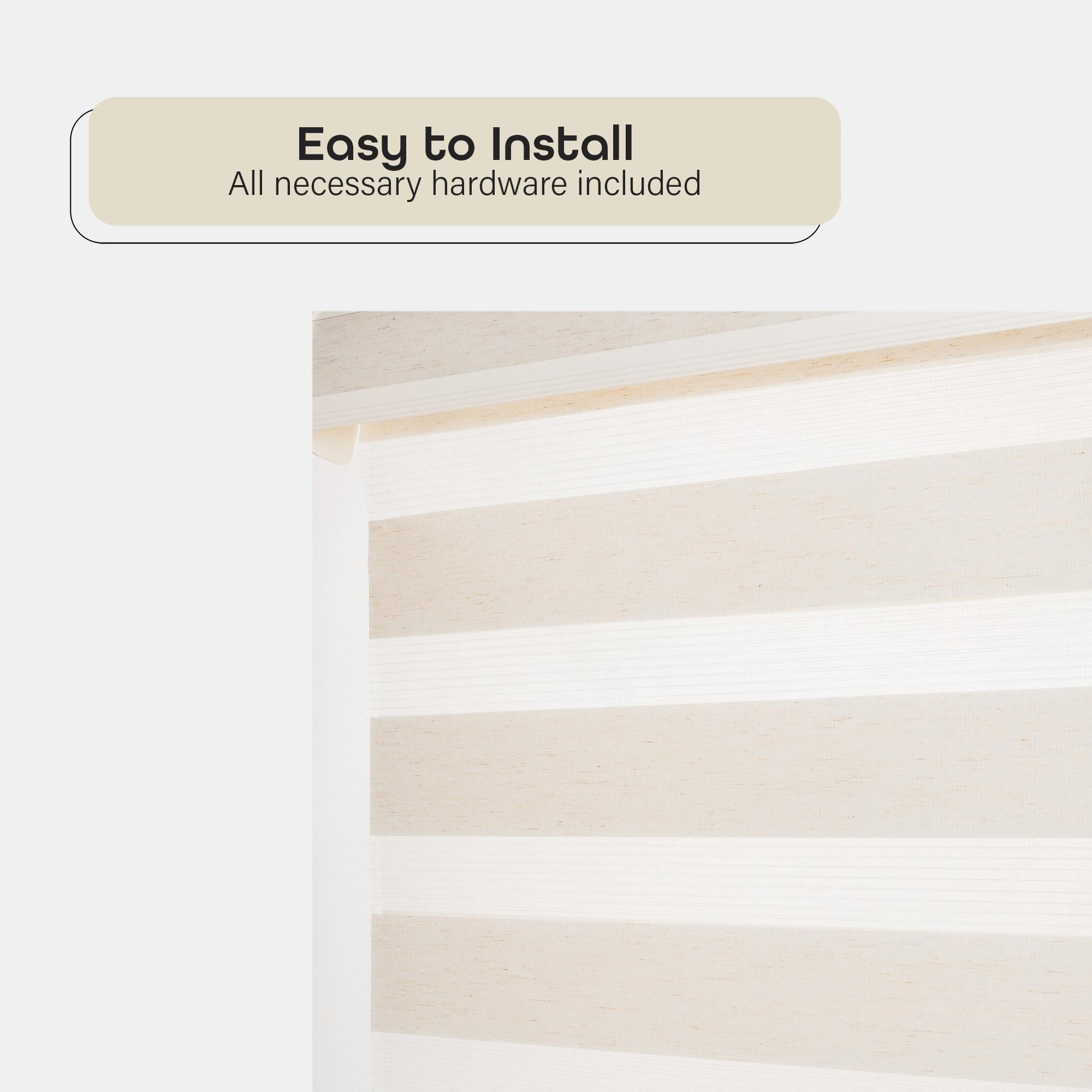 Celestial Linen Cordless Light Filtering Double Layered Polyester Roller Shade 34 in. W x 72 in. L