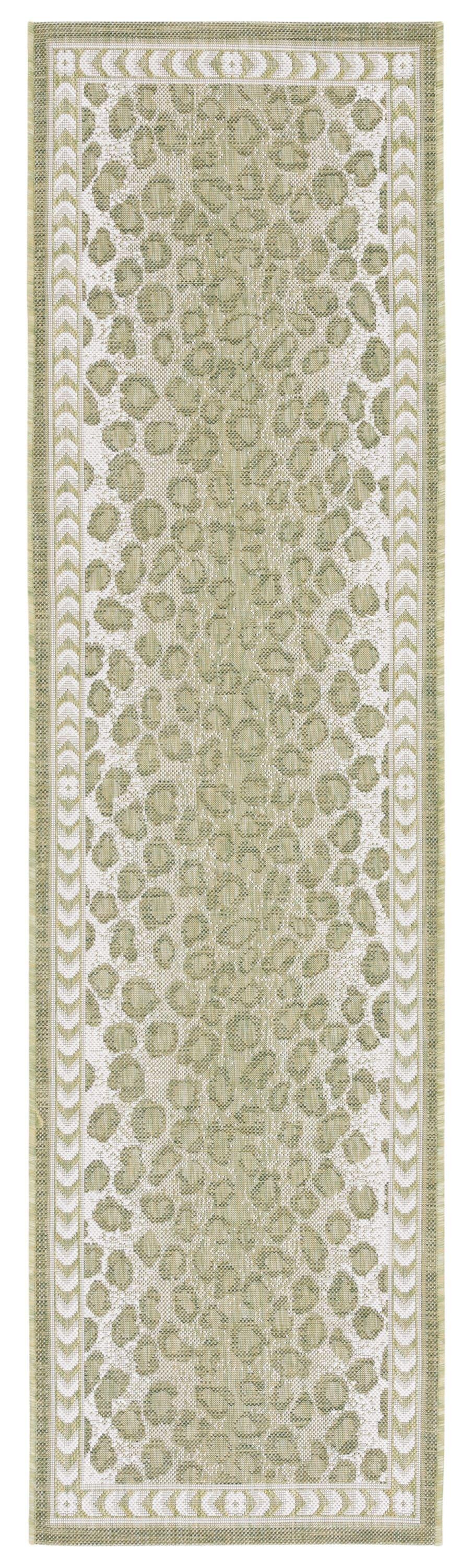 Courtyard CY6100 Power Loomed Indoor/Outdoor Runner Rug - Light Green/Ivory - 2'3"x12' - Safavieh.