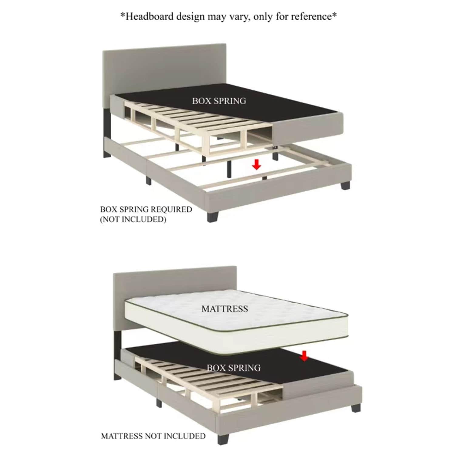 Castle Place Contemporary Velvet Queen Upholstered Bed with 2 Nightstand and Bench, Silver Grey