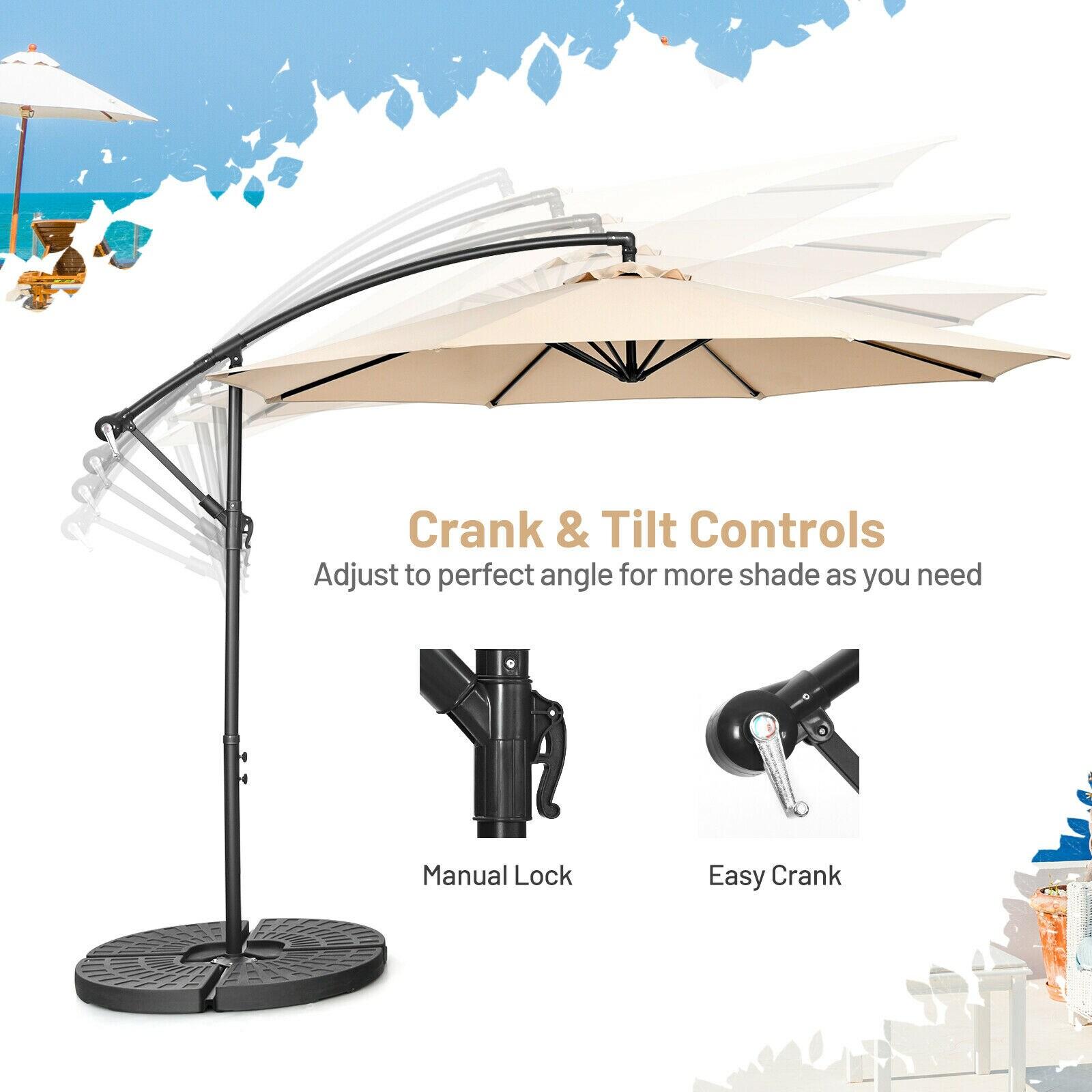LAUSAINT HOME 10 ft Cantilever Patio Umbrella, Round Outdoor Beige Umbrella