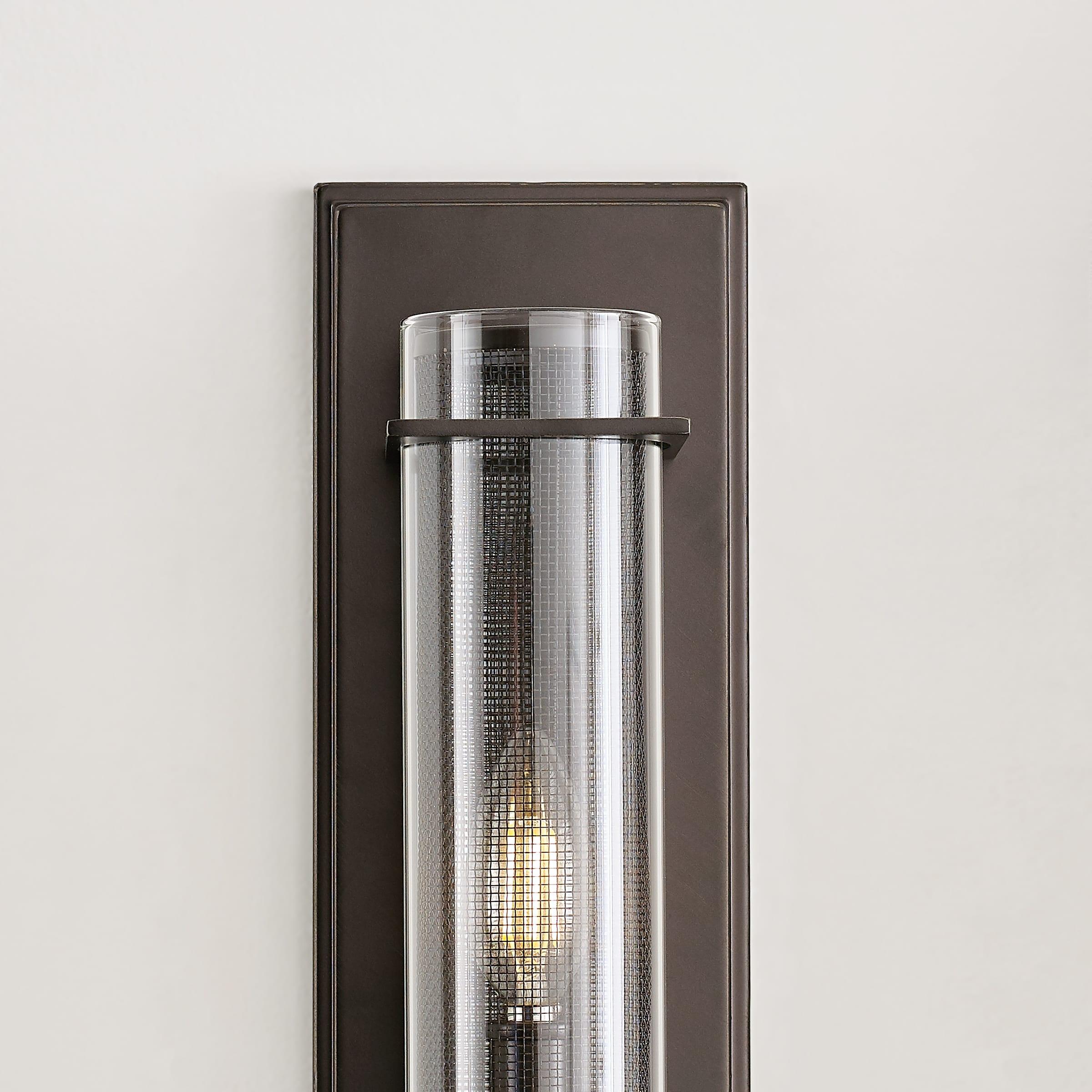 Antique Bronze Silo Dimmable Cylinder Sconce with Clear Glass