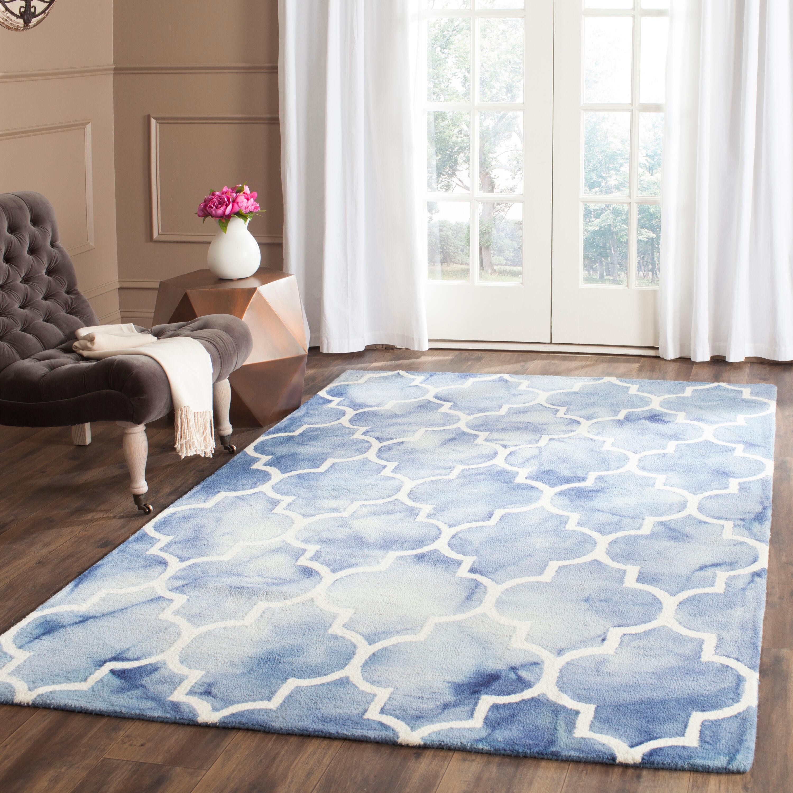 Dip Dye DDY535 Hand Tufted Accent Rug - Blue/Ivory - 2'6"x4' - Safavieh.