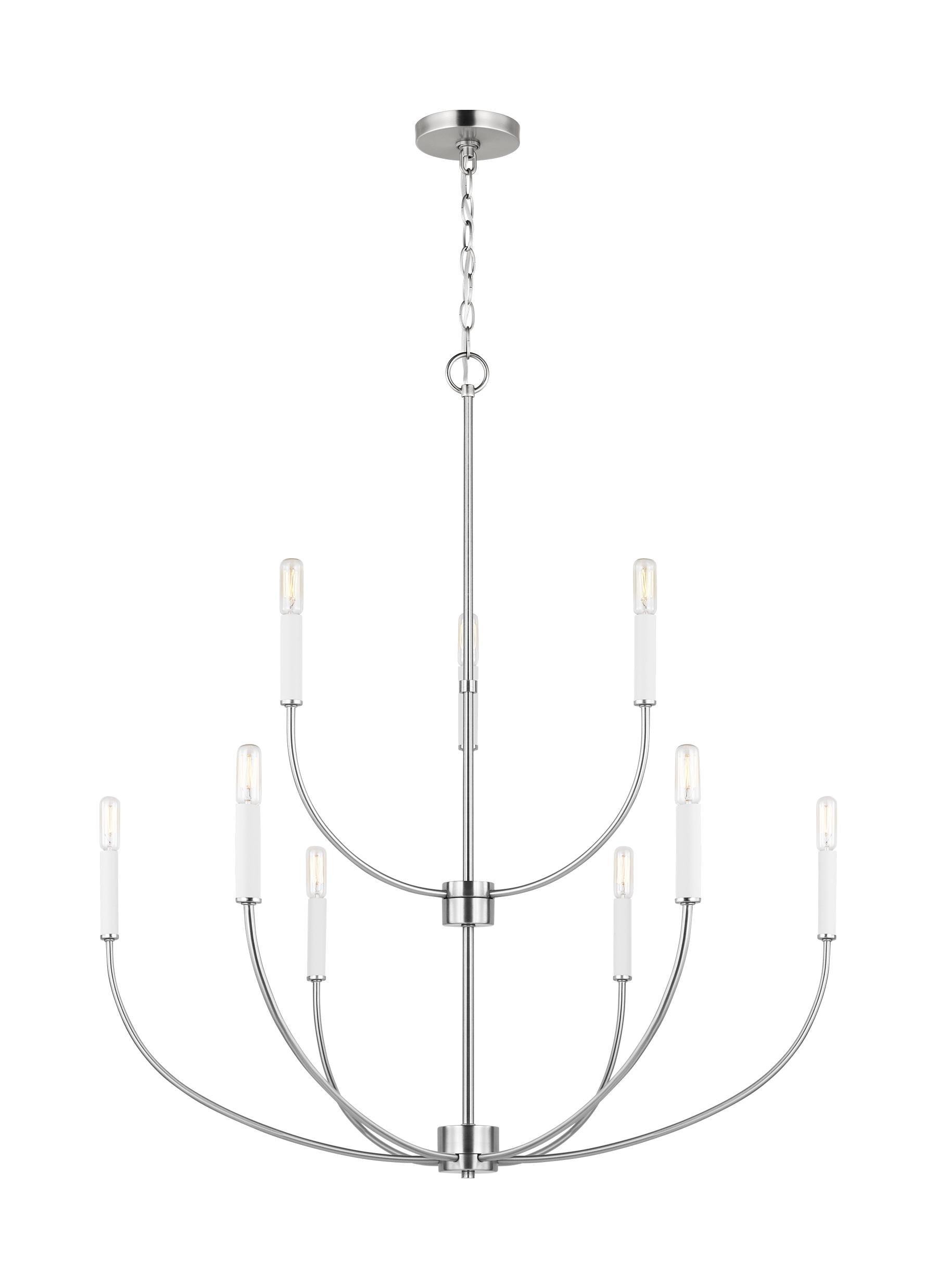 Greenwich Modern 9-Light Brushed Nickel Incandescent Chandelier