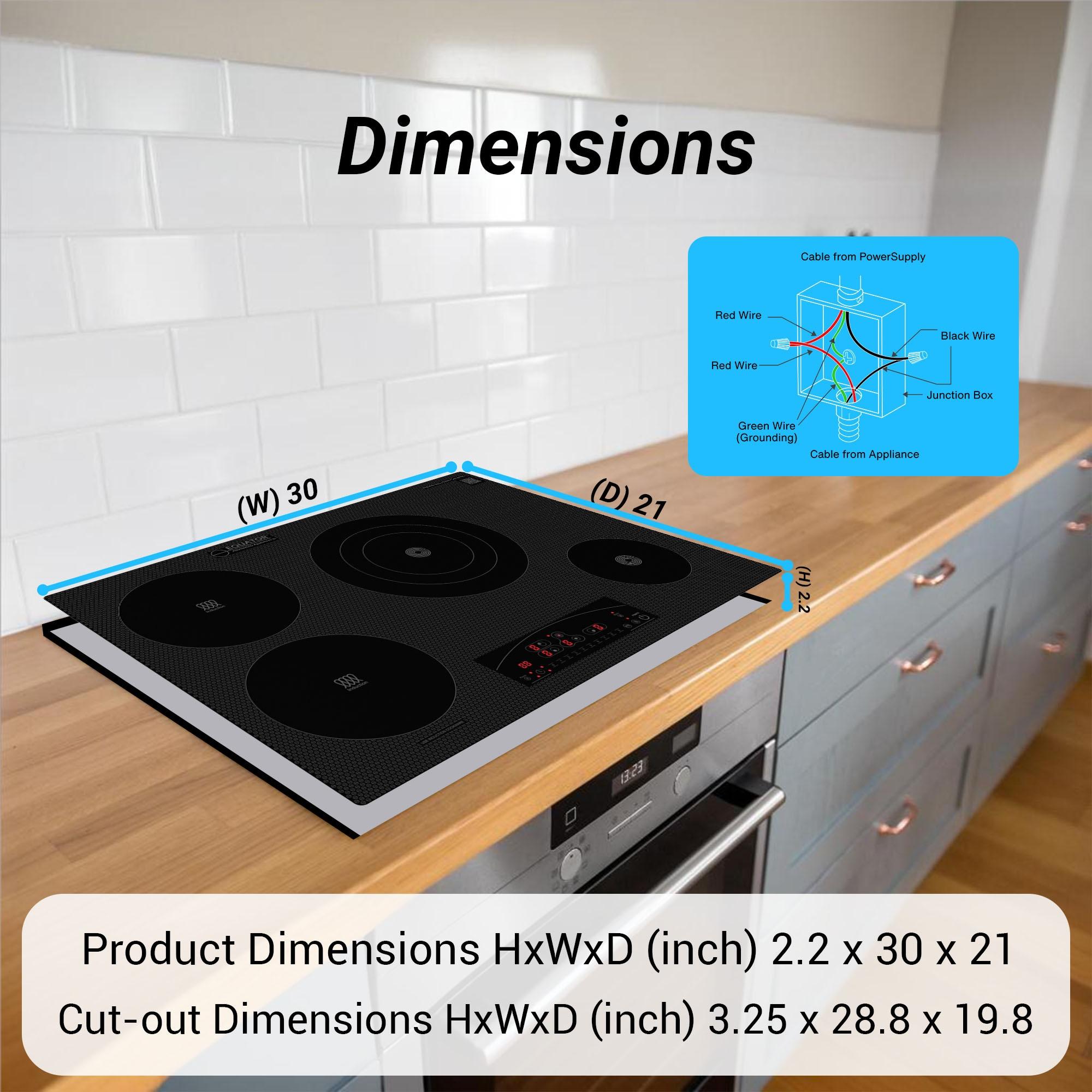 Equator Design 30" Electric Hybrid CERAMIC-INDUCTION 4 Burner Cooktop 220V