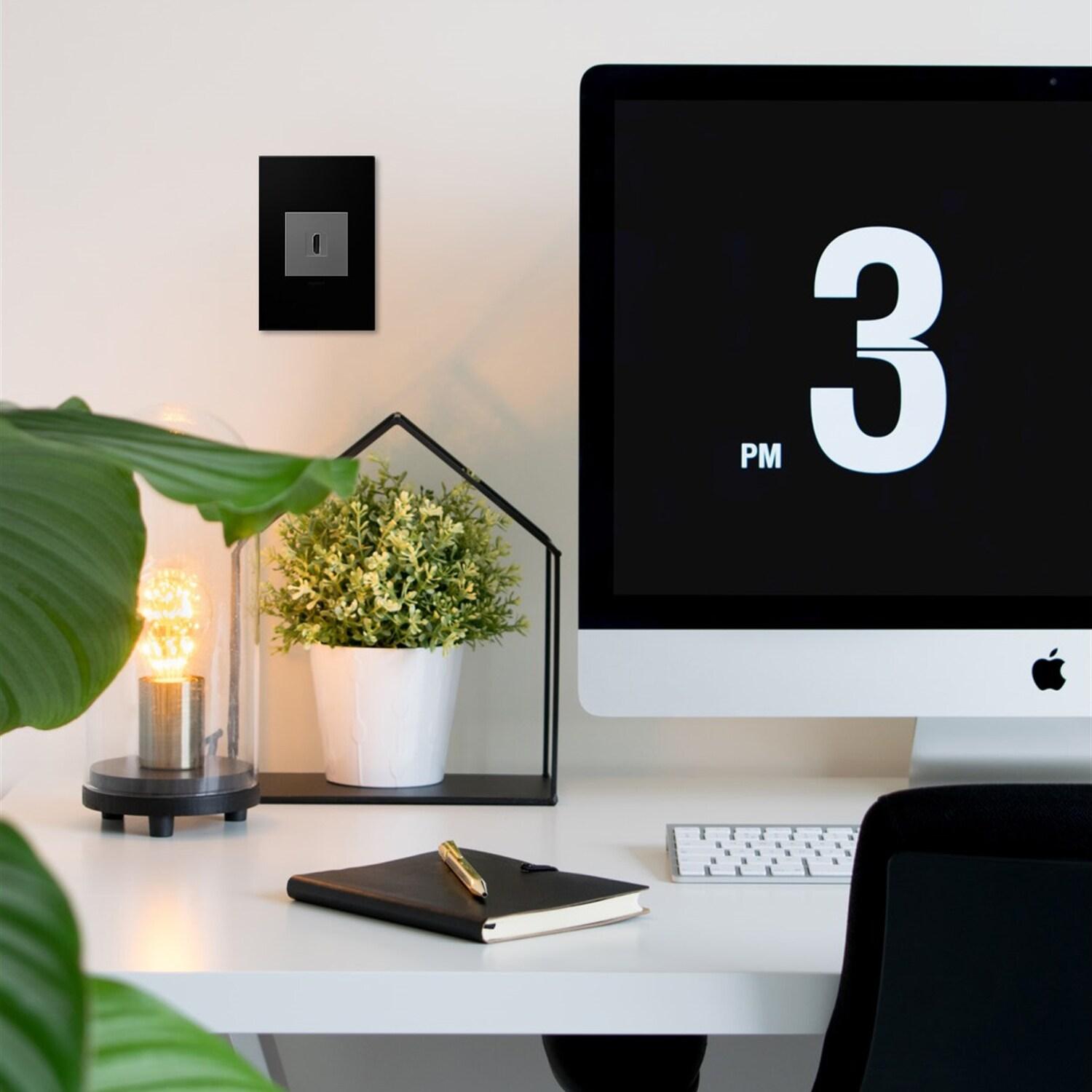 Black Ink 1-Gang Screwless Wall Plate