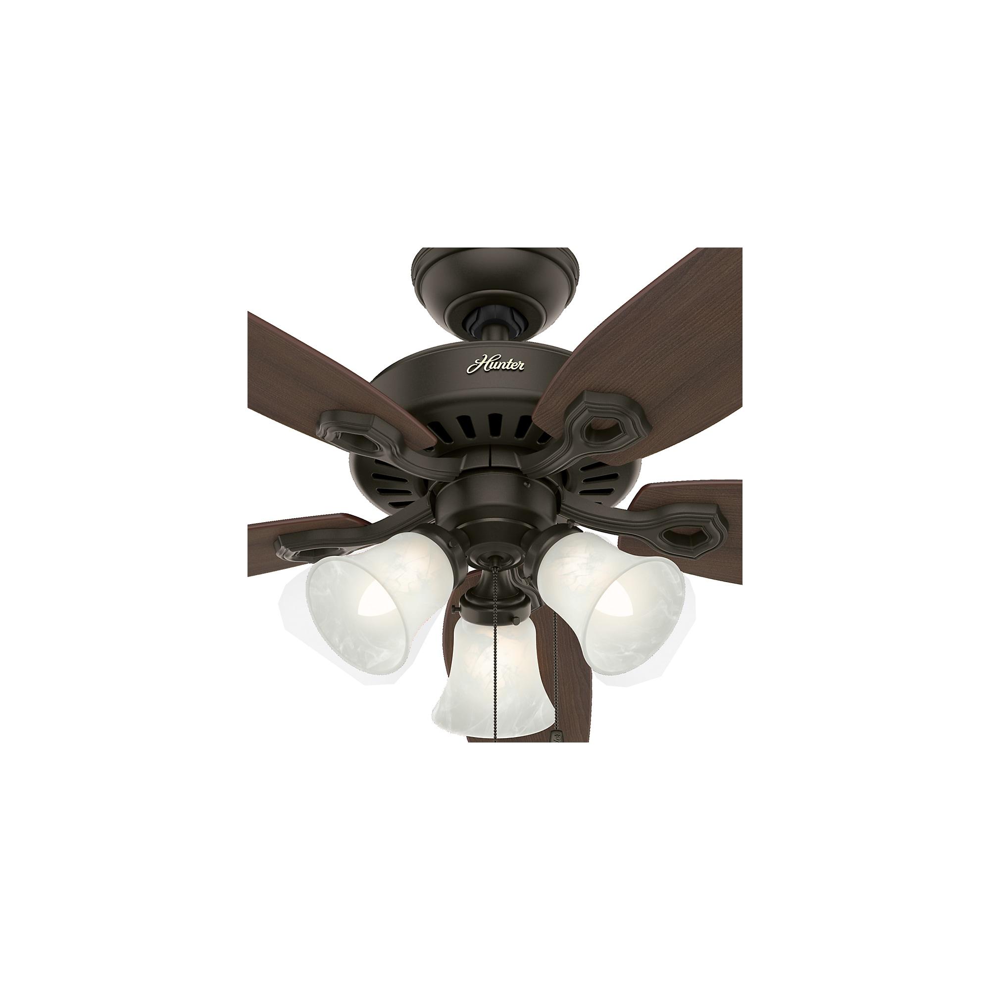 Hunter Fan Builder Plus 52" 5 - Blade Standard Ceiling Fan with Pull Chain and Light Kit Included