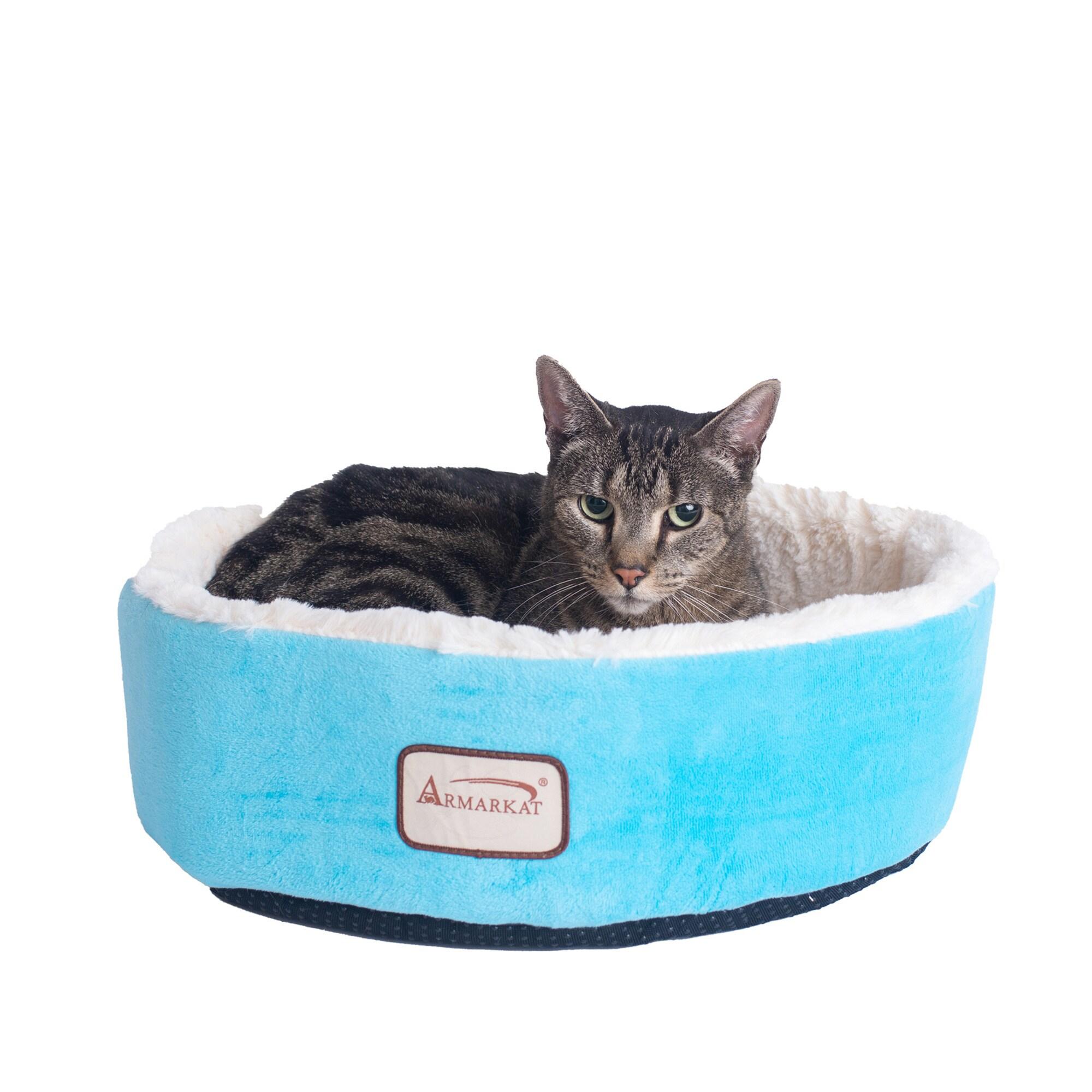 Armarkat Cat Bed Velvet Bolster Pet Bed