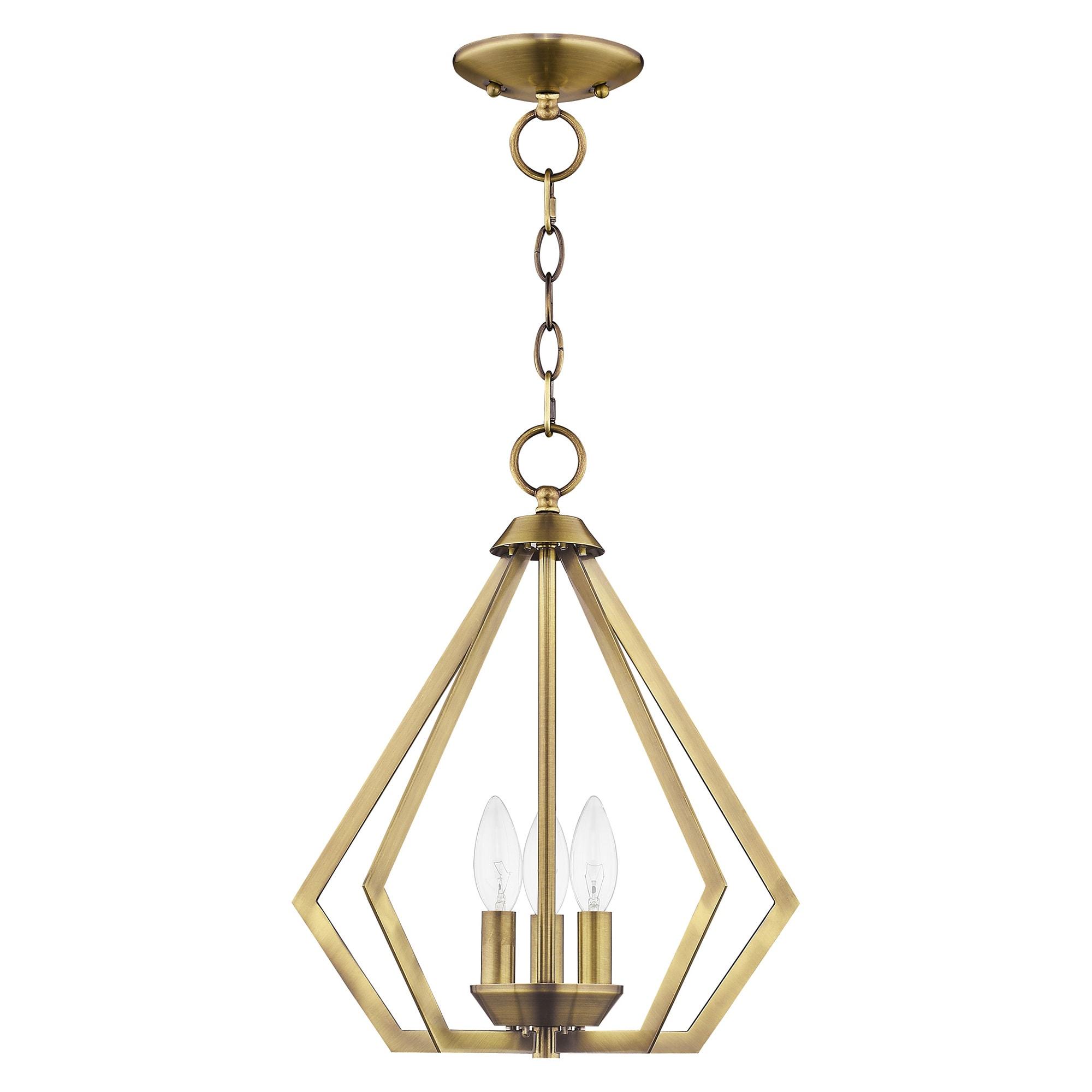 Livex Lighting Prism 3 - Light Chandelier in  Antique Brass
