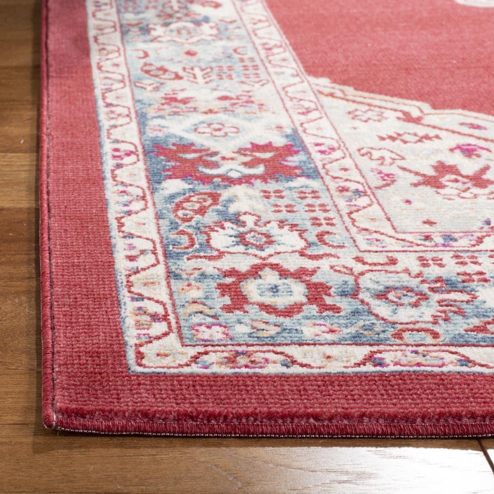 Merlot MER312 Power Loomed Area Rug - Red/Aqua - 5'x7' - Safavieh.