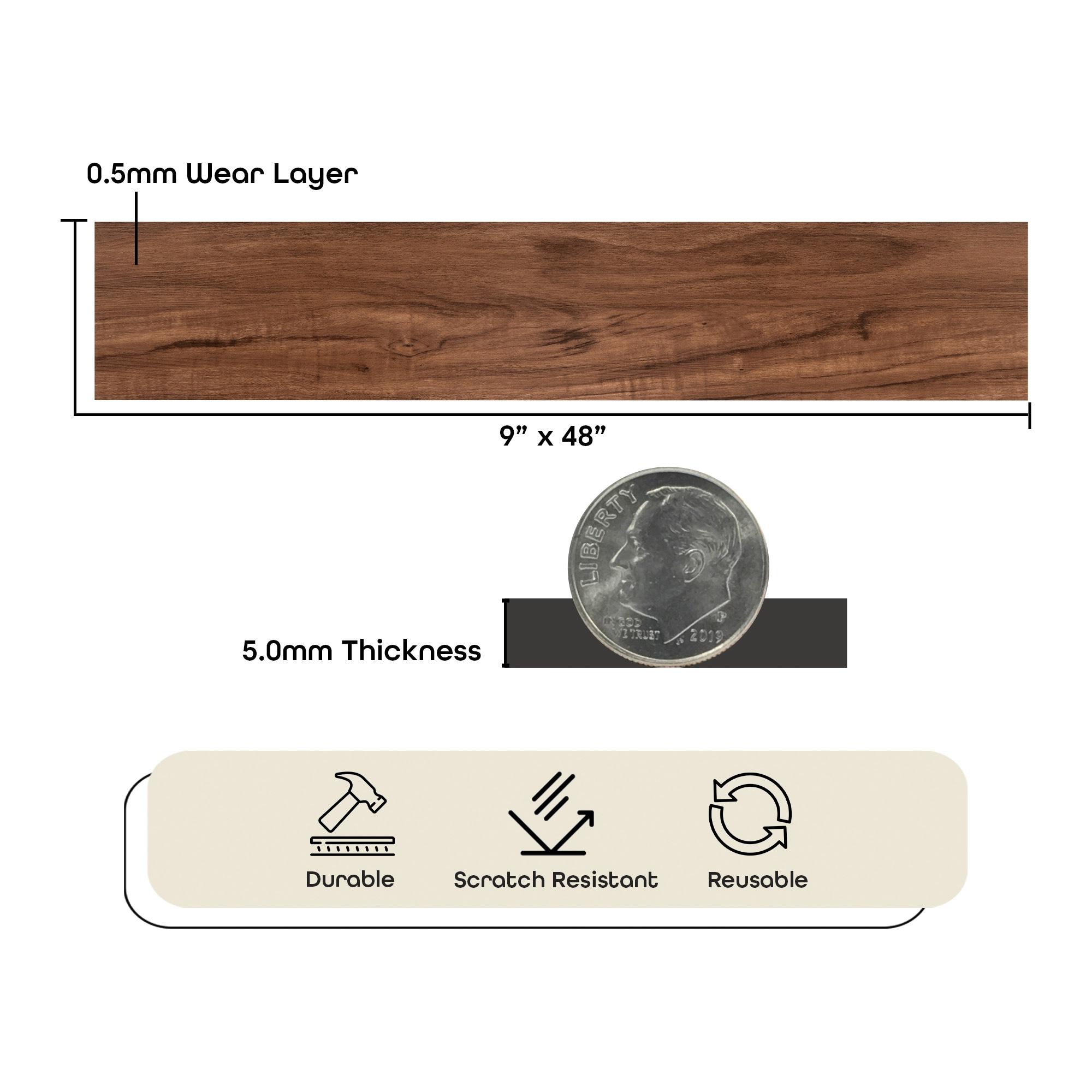 Achim Importing Co Flex Flor™ Looselay 5mm Thick 9'' W x 48'' L Vinyl Plank