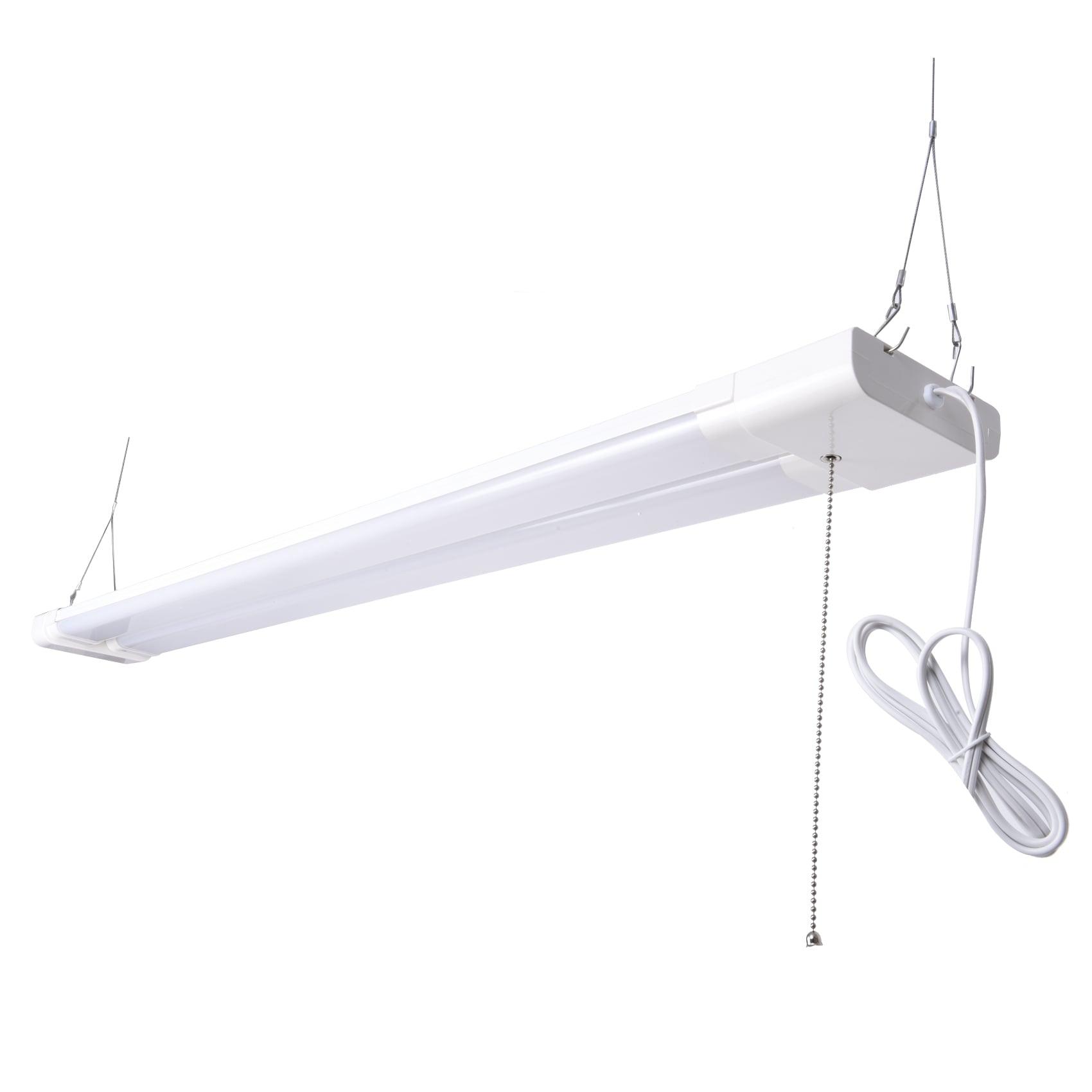 Green Watt 4-FT 100W LED Shop Light, Adjustable Light Panels, White Metal Construction
