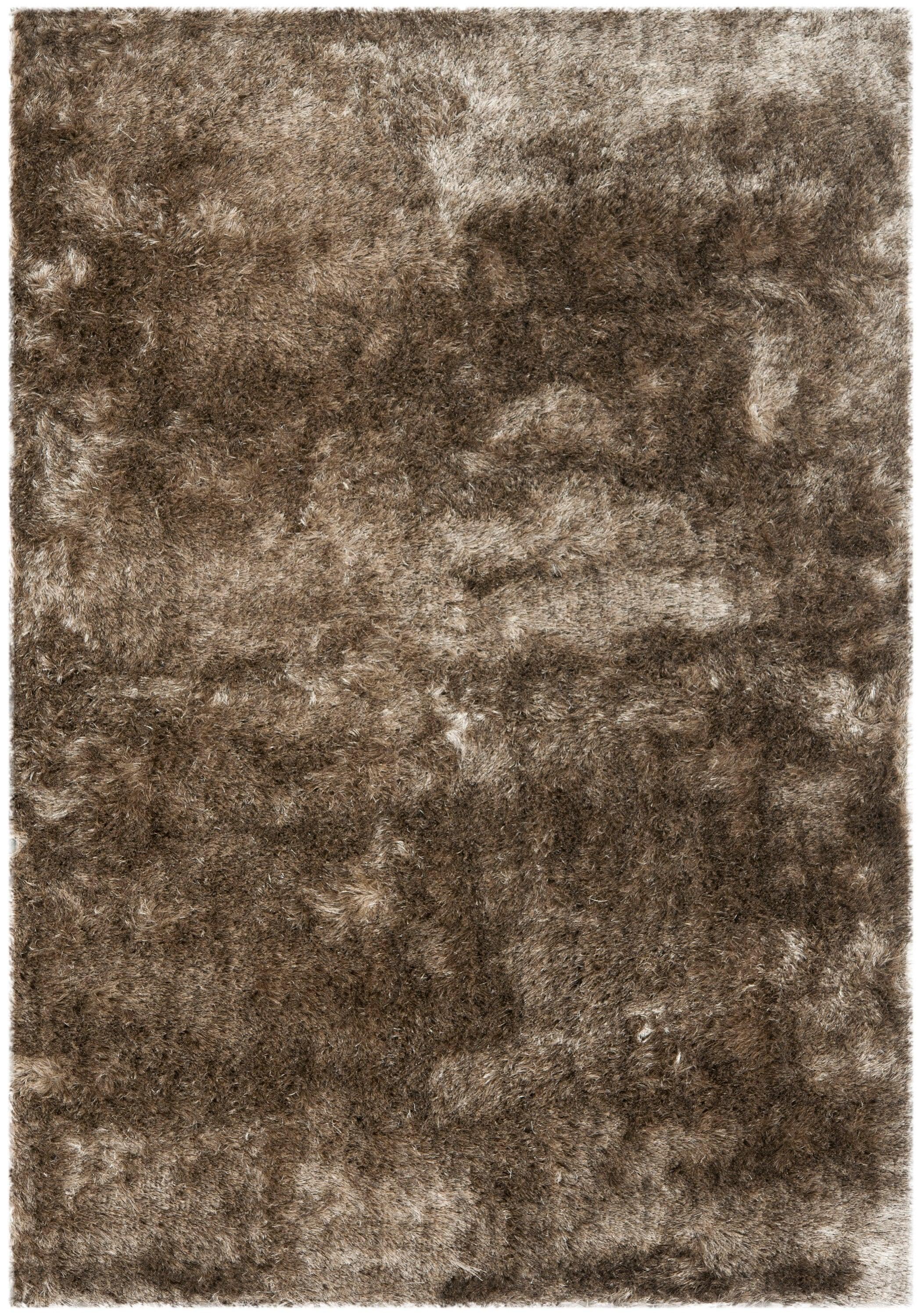 SAFAVIEH Paris Darwin Plush Polyester Shag Area Rug, Sable, 10' x 14'