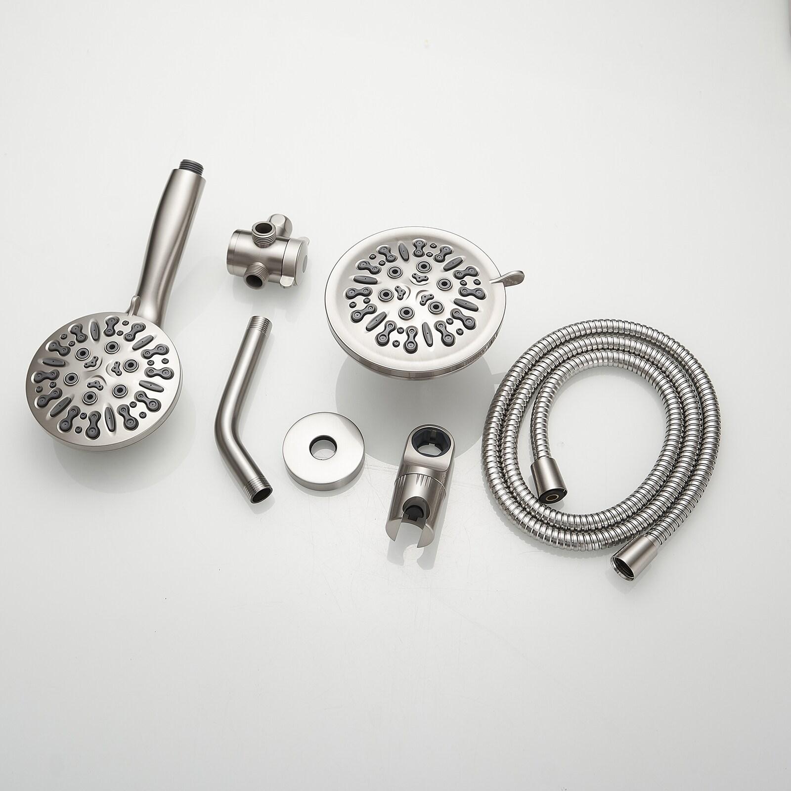 Single Handle 1-Spray Round Rain Shower Faucet Combo Set with Dual Function Pressure Balance Valve