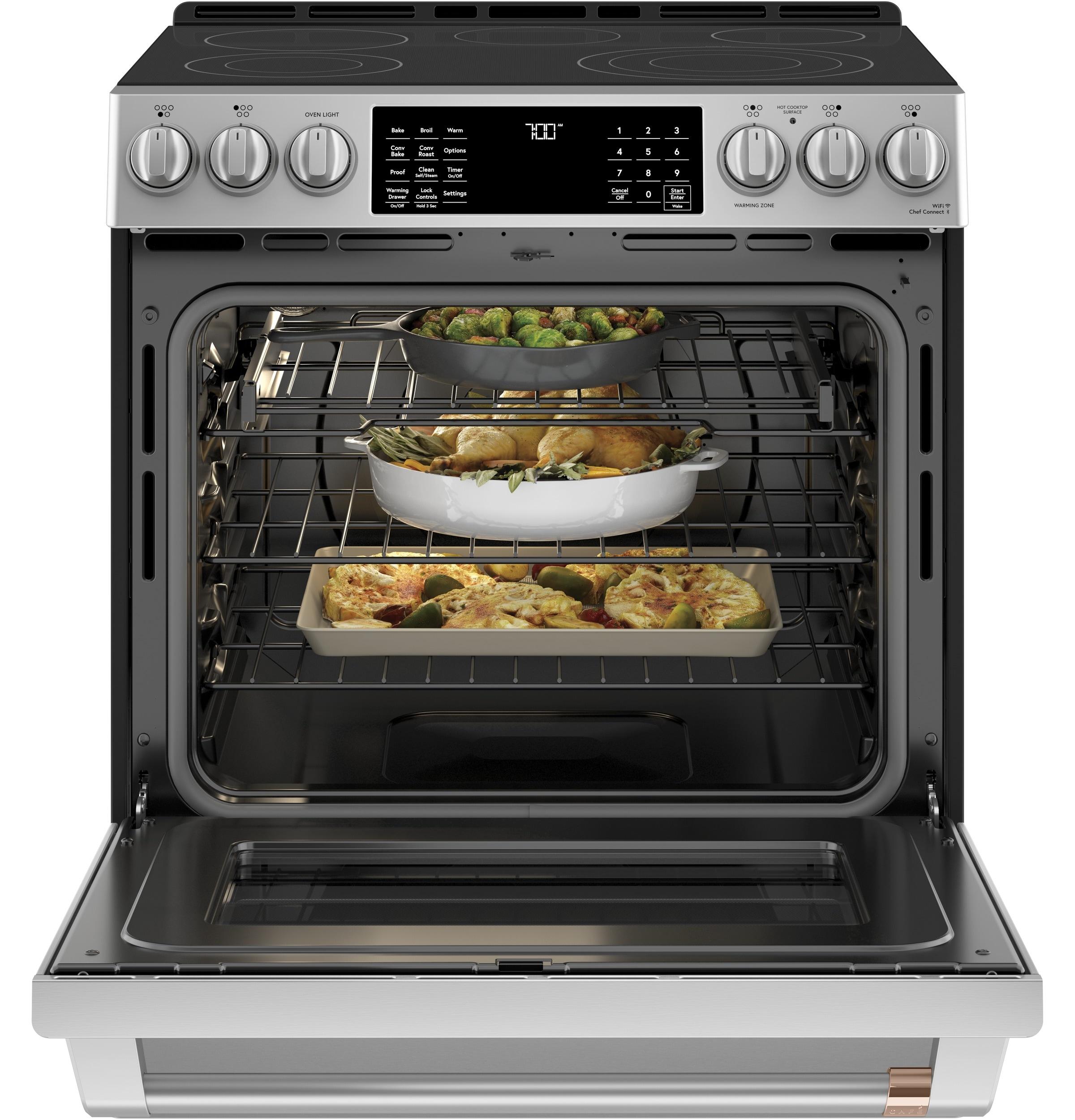 Café Café Kitchen Suite 30" 5.7 cu. ft. Smart Slide-in Electric Range with Convection Oven CES700P2MS1