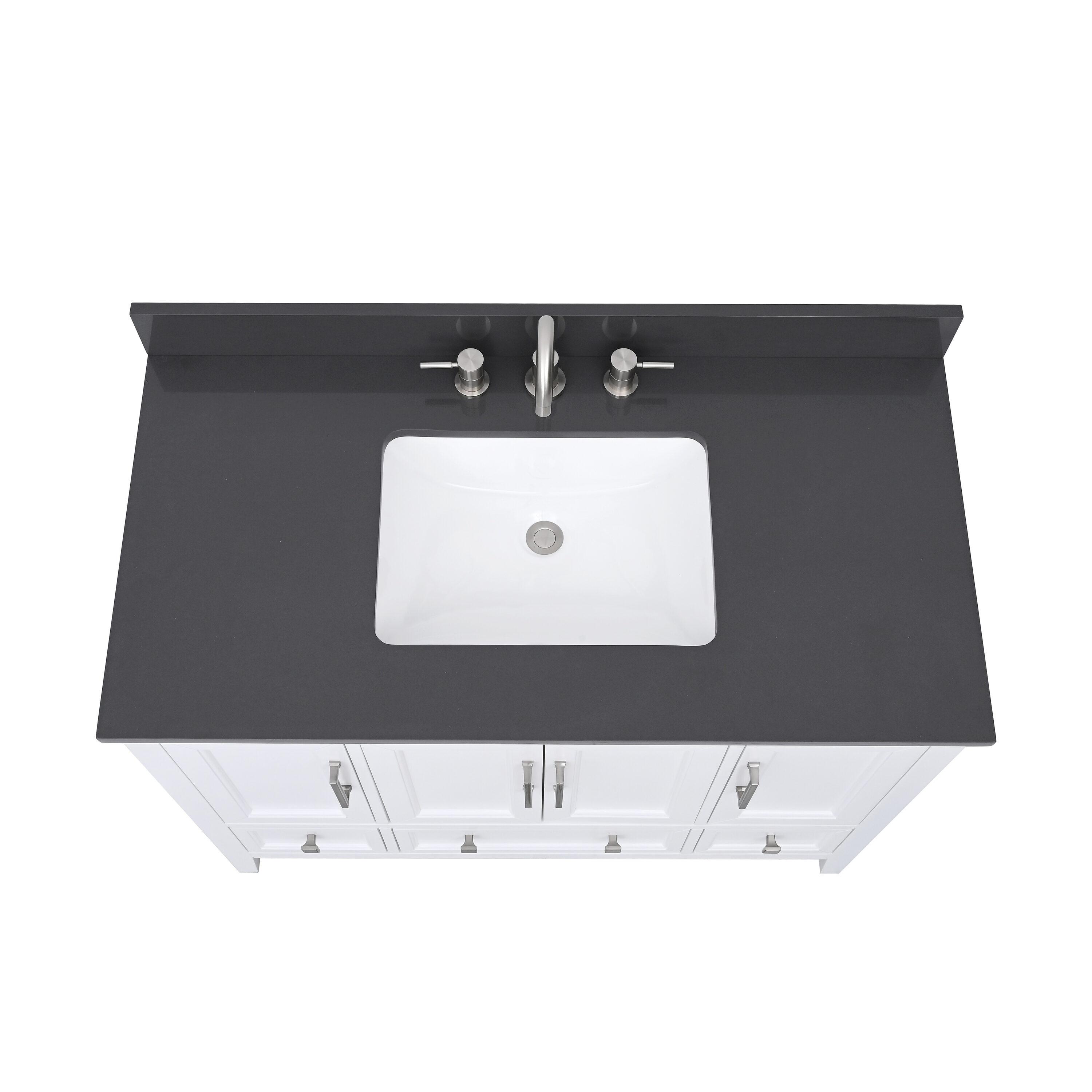 43'' Quartz Single Bathroom Vanity Top with Sink