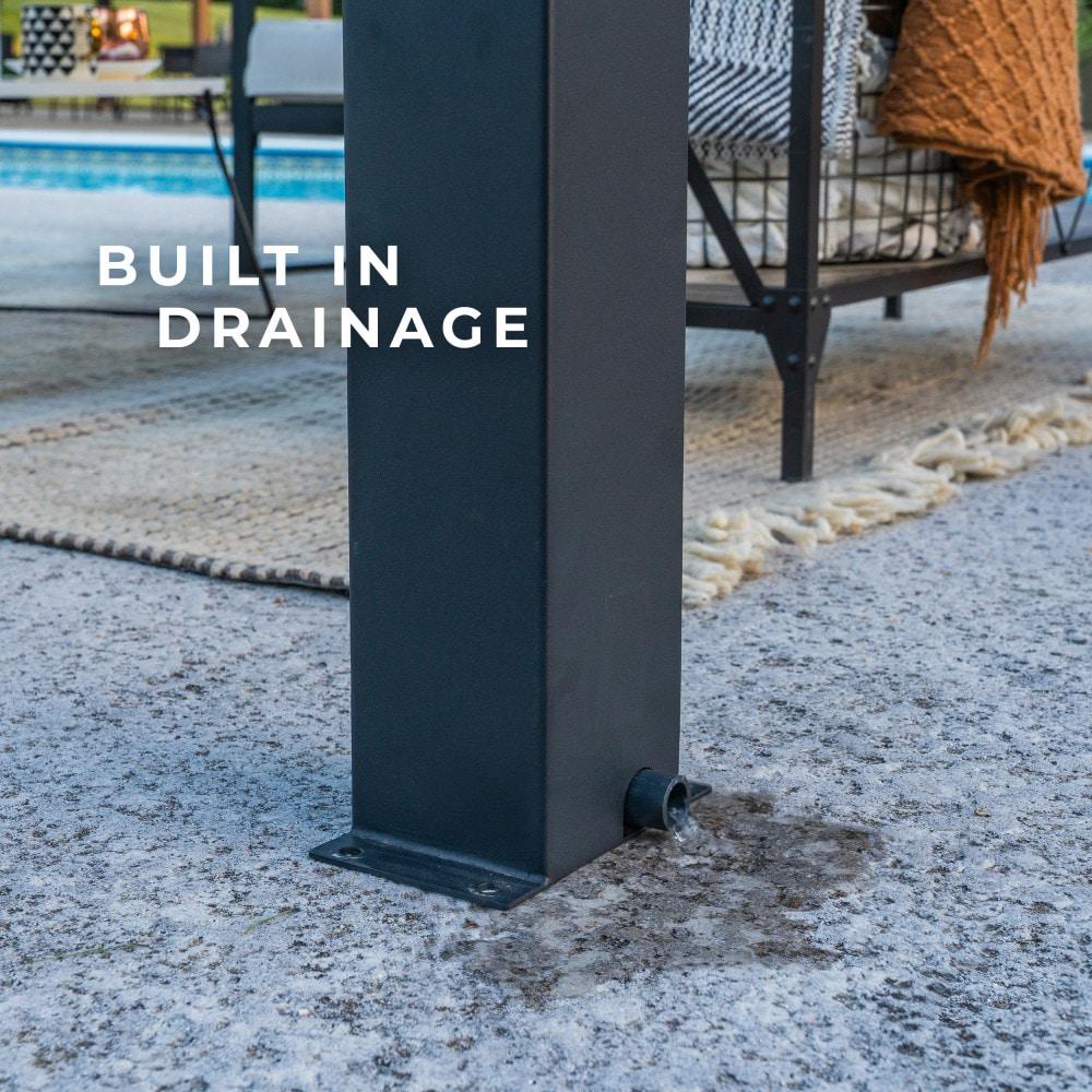 Backyard Discovery Evanston 18'x10' Steel Wall-Mounted Louvered Pergola, Adjustable Roof