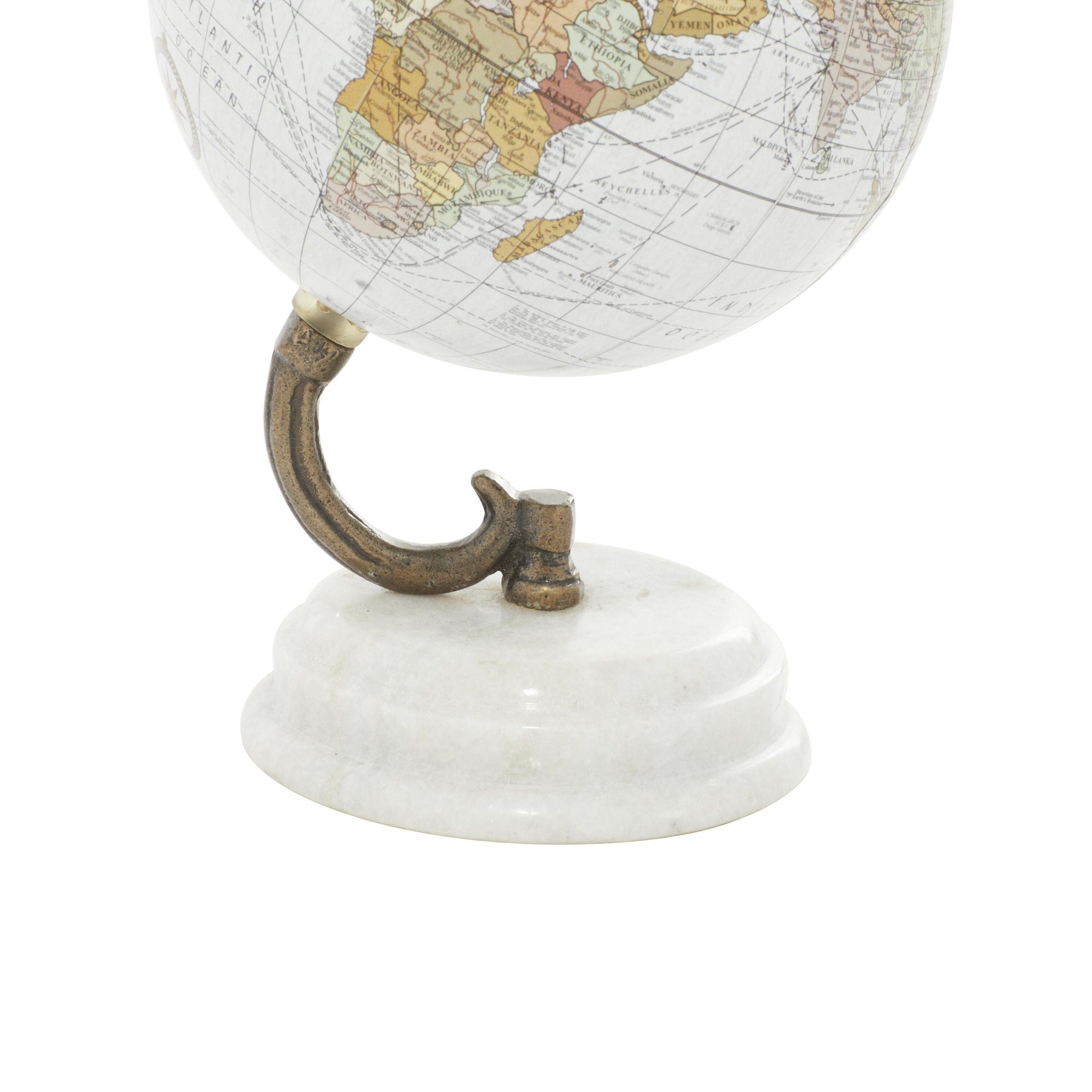 DecMode 5" White Globe with White Marble Base