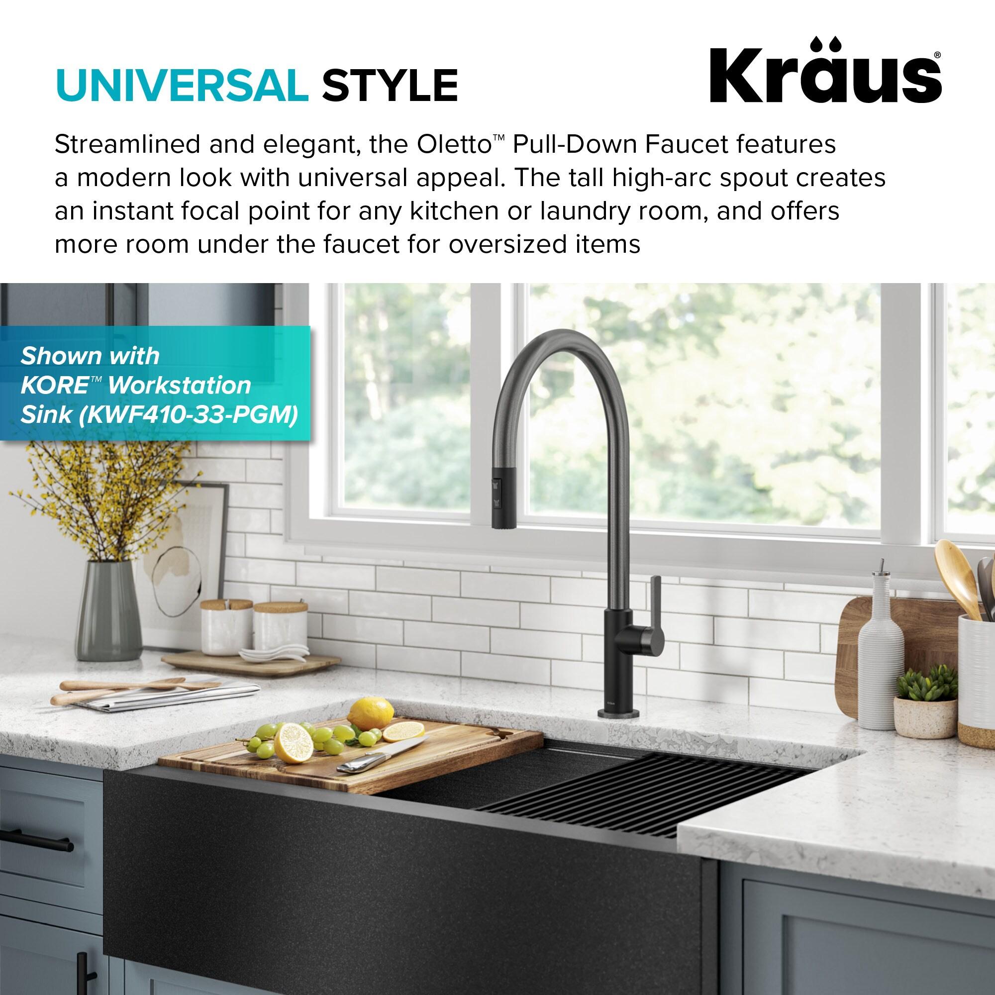 Oletto Pull Down Single Handle Kitchen Faucet